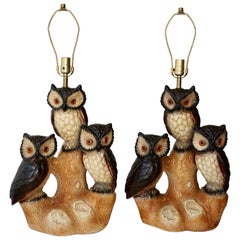 Two Owl Table lamps