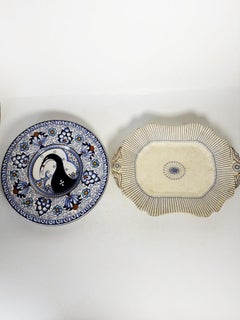 Deux assiettes en céramique, 20e siècle, France