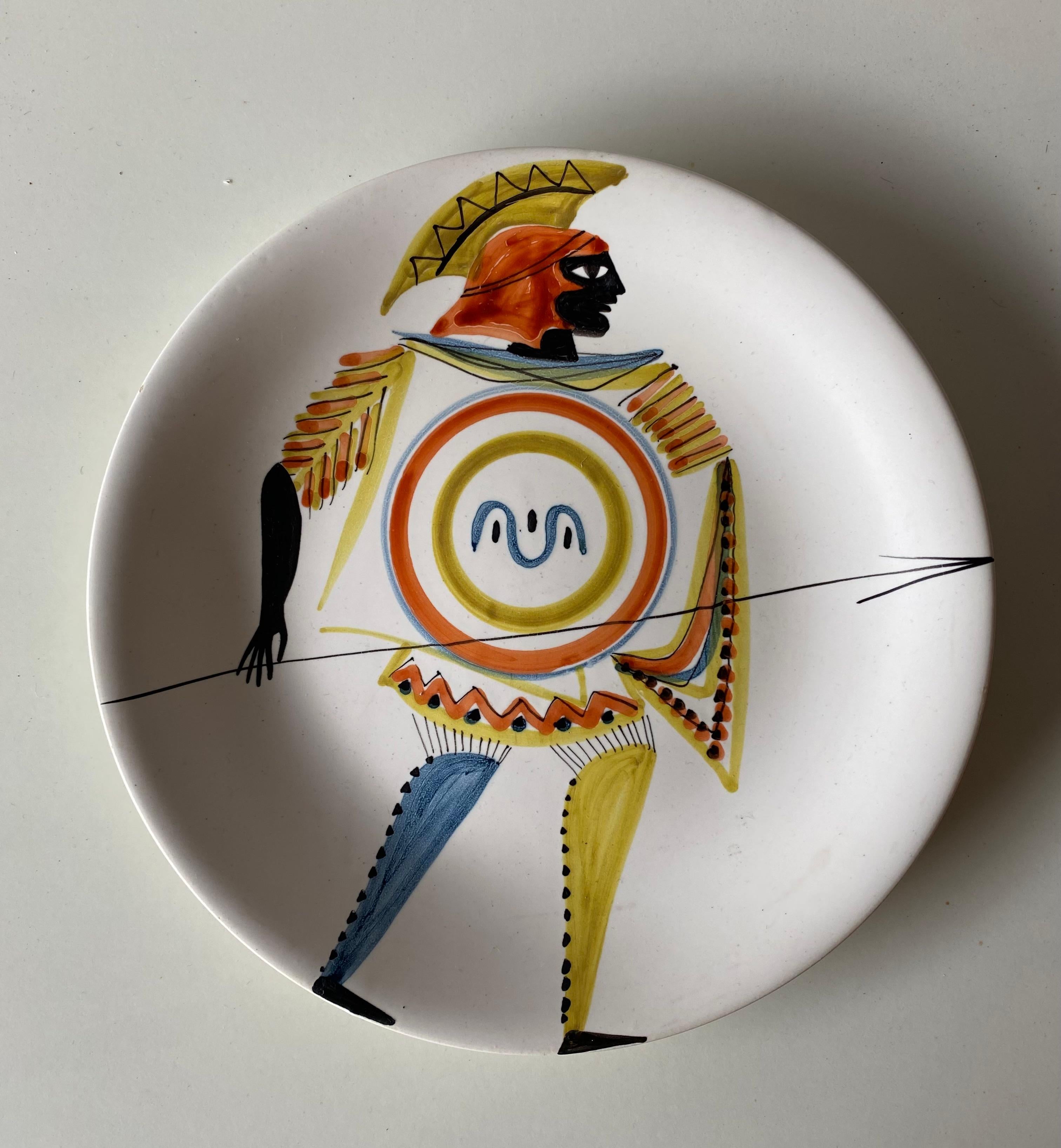Two Ceramic Plates by Roger Capron, Vallauris, France, 1950s In Good Condition For Sale In Paris, FR