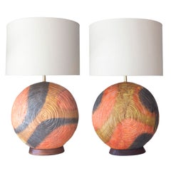 Two Ceramic Table Lamps by Marcello Fantoni for Raymor