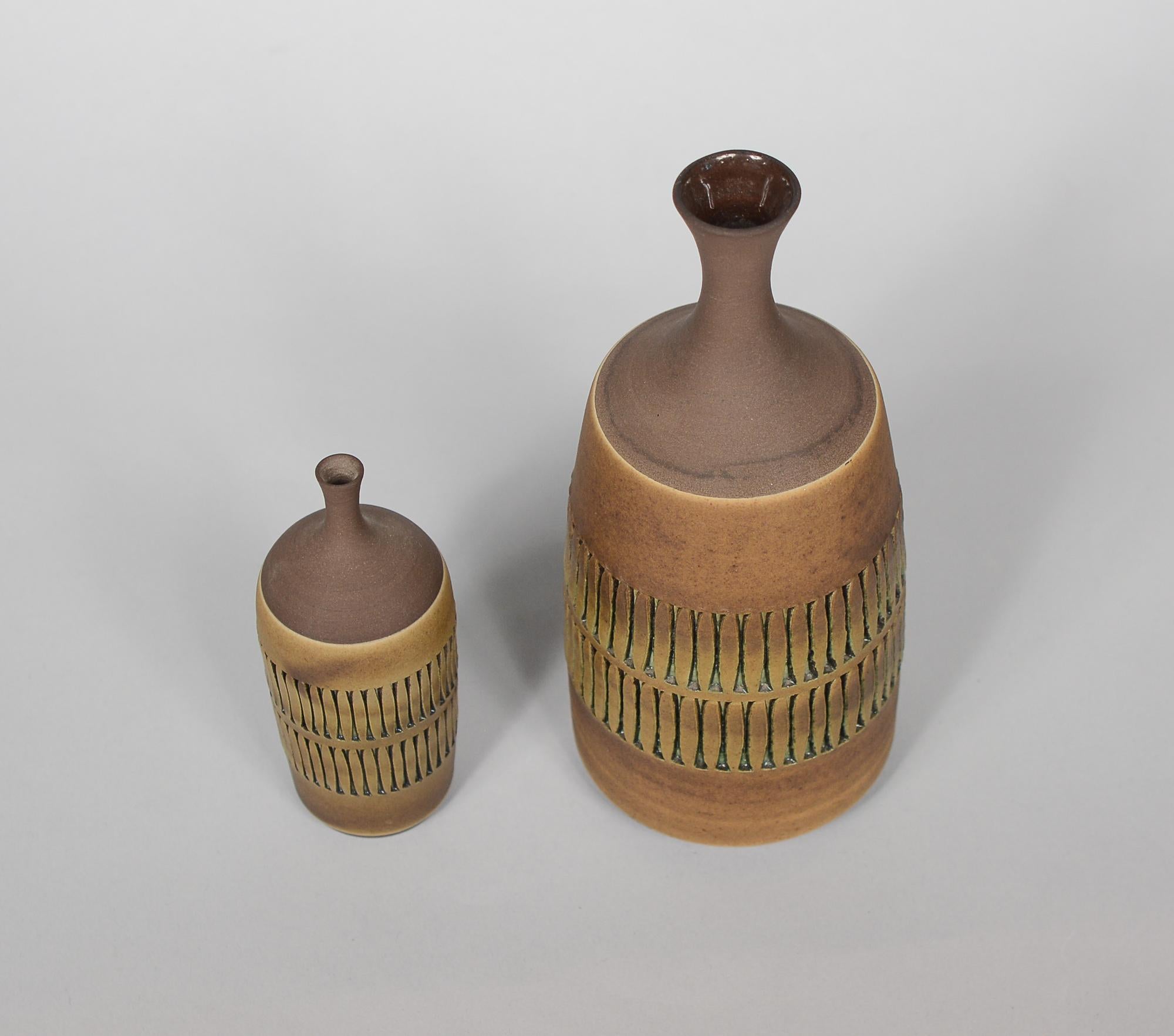 Two Ceramic Vases by Tomas Anagrius Sweden 1960's In Good Condition For Sale In San Mateo, CA