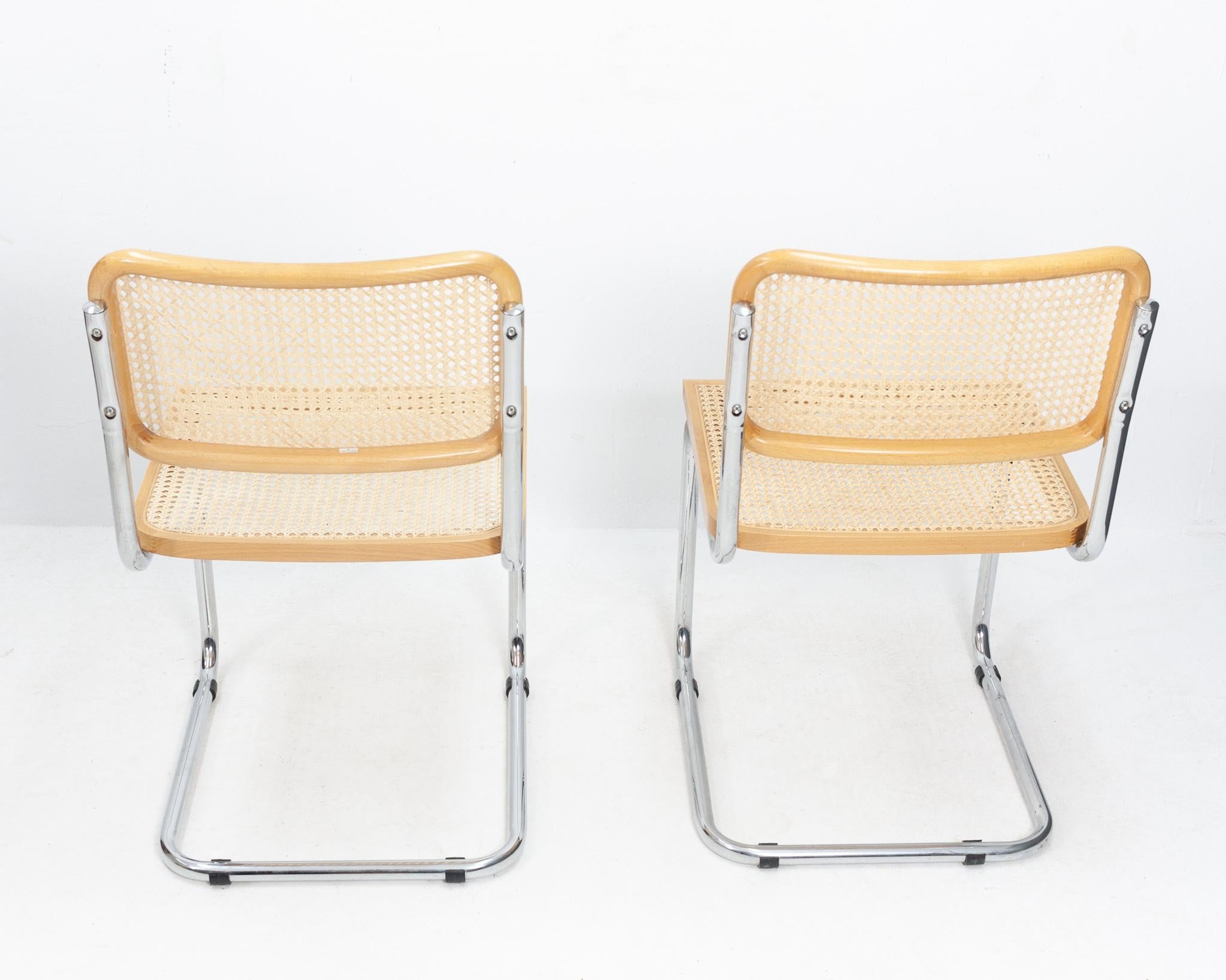 Two Cesca S32 Chairs Marcel Breuer 3