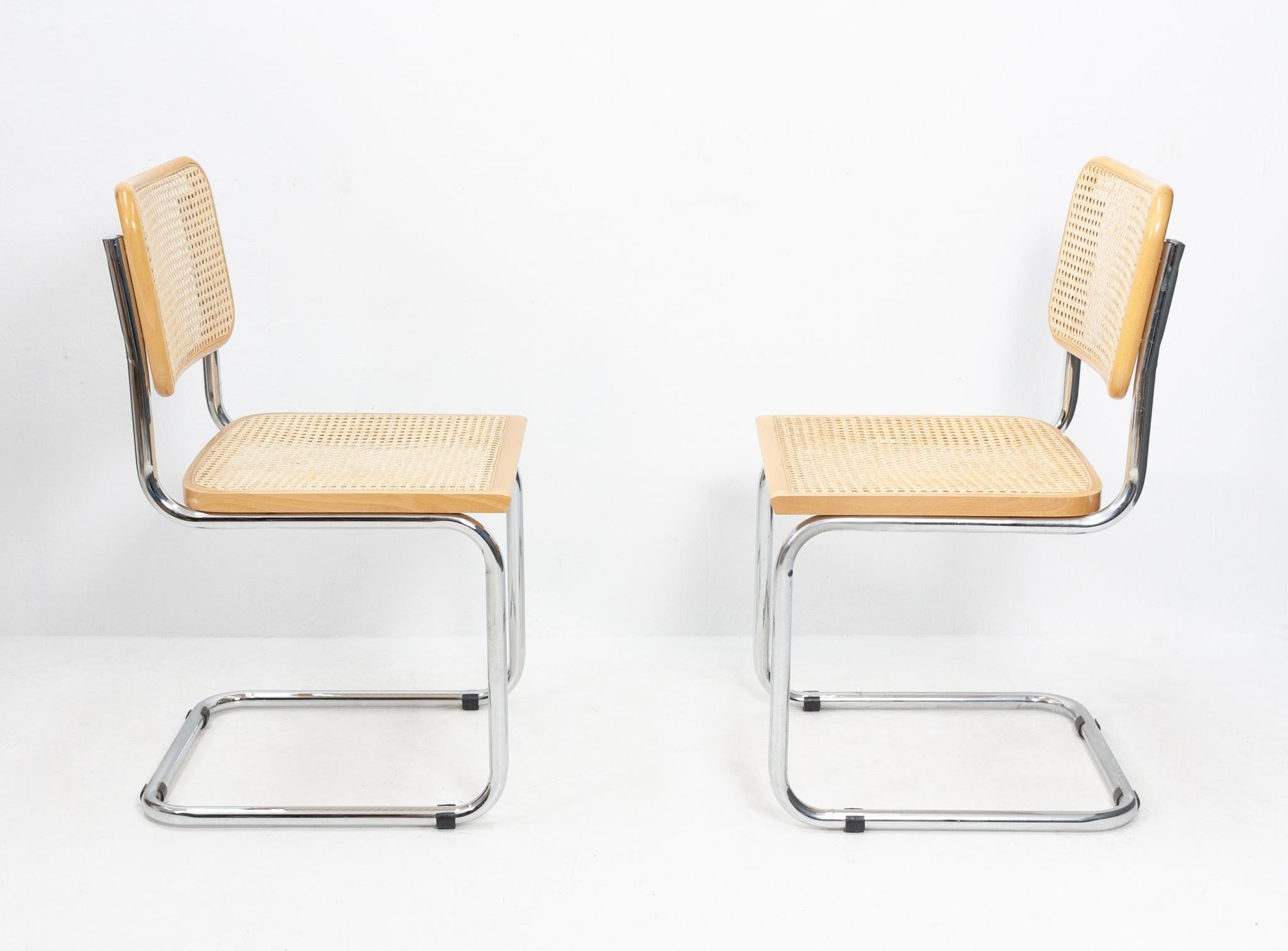 Two Cesca S32 Chairs Marcel Breuer 4