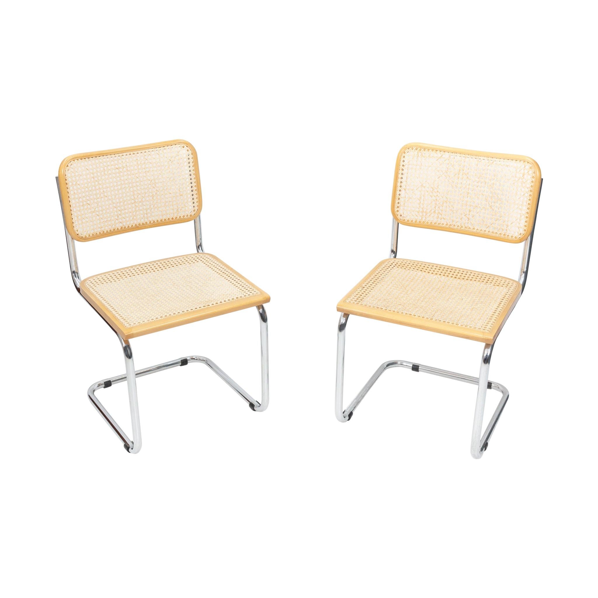 Two Cesca S32 Chairs Marcel Breuer