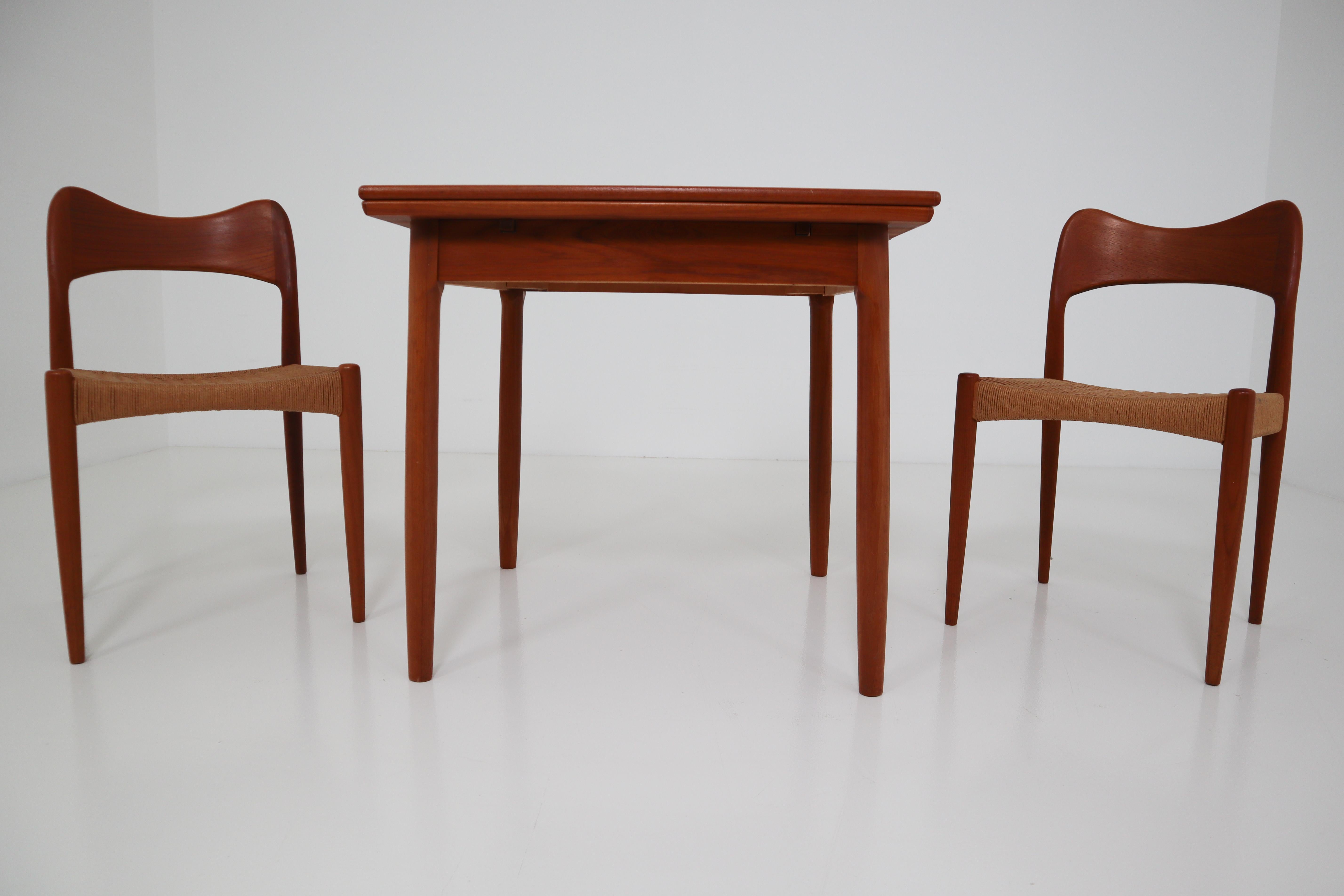 Two Chairs and Table by Niels O. Møller. Produced by J.L Møllers Møbelfabrik 2