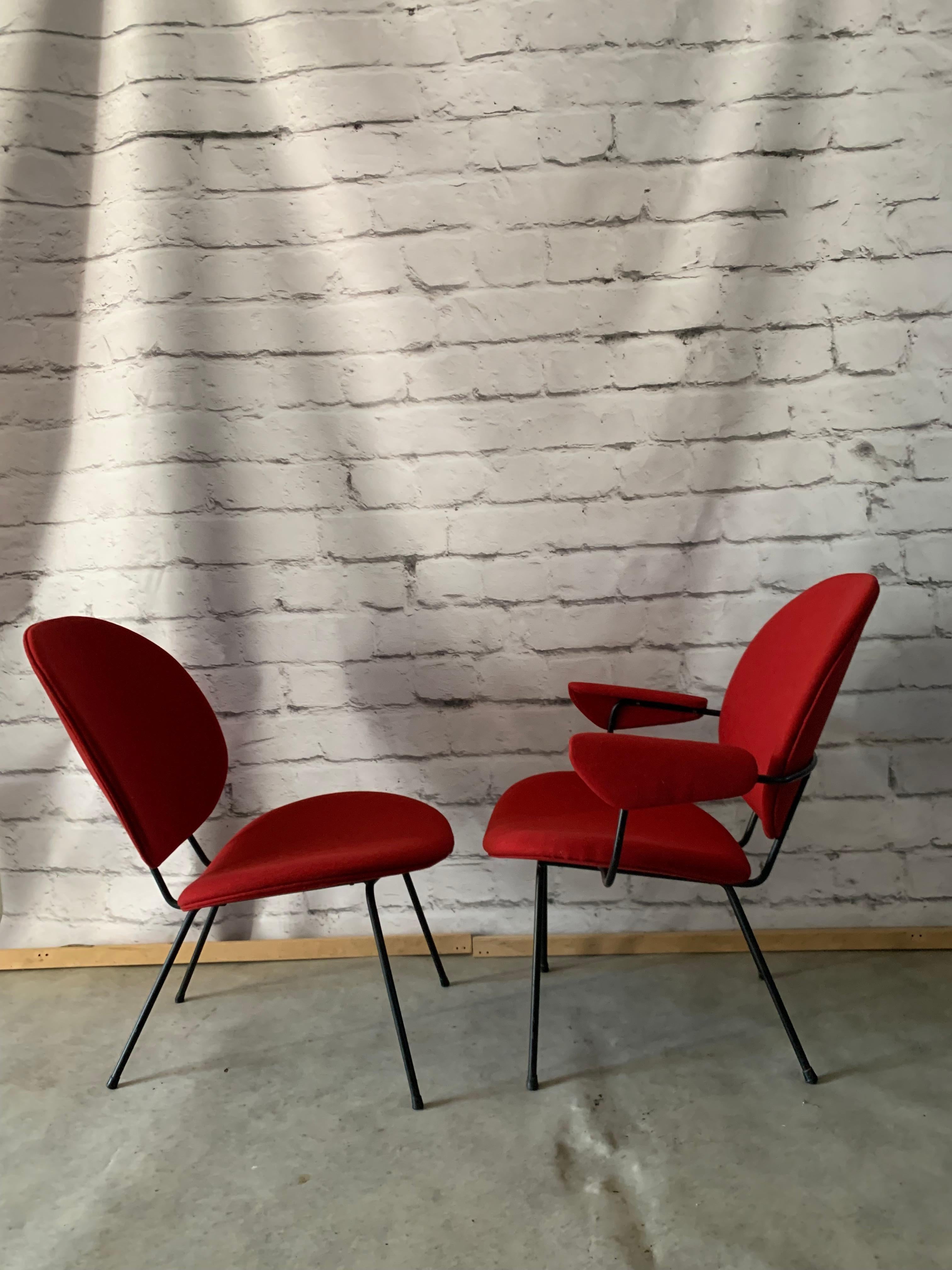 20th Century Two Chairs Designed By W.H.Gispen For The Dutch Company Kembo