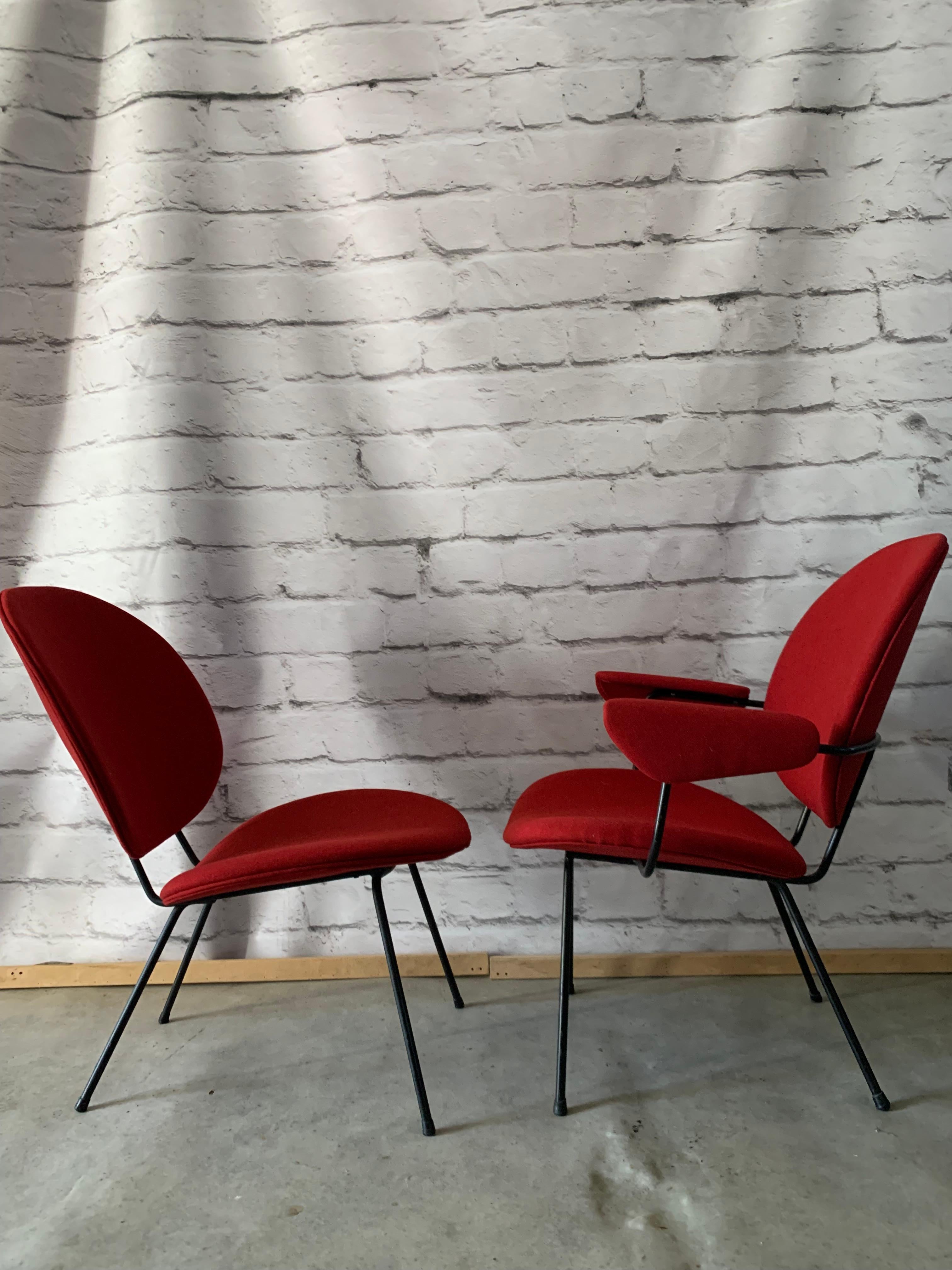 Metal Two Chairs Designed By W.H.Gispen For The Dutch Company Kembo