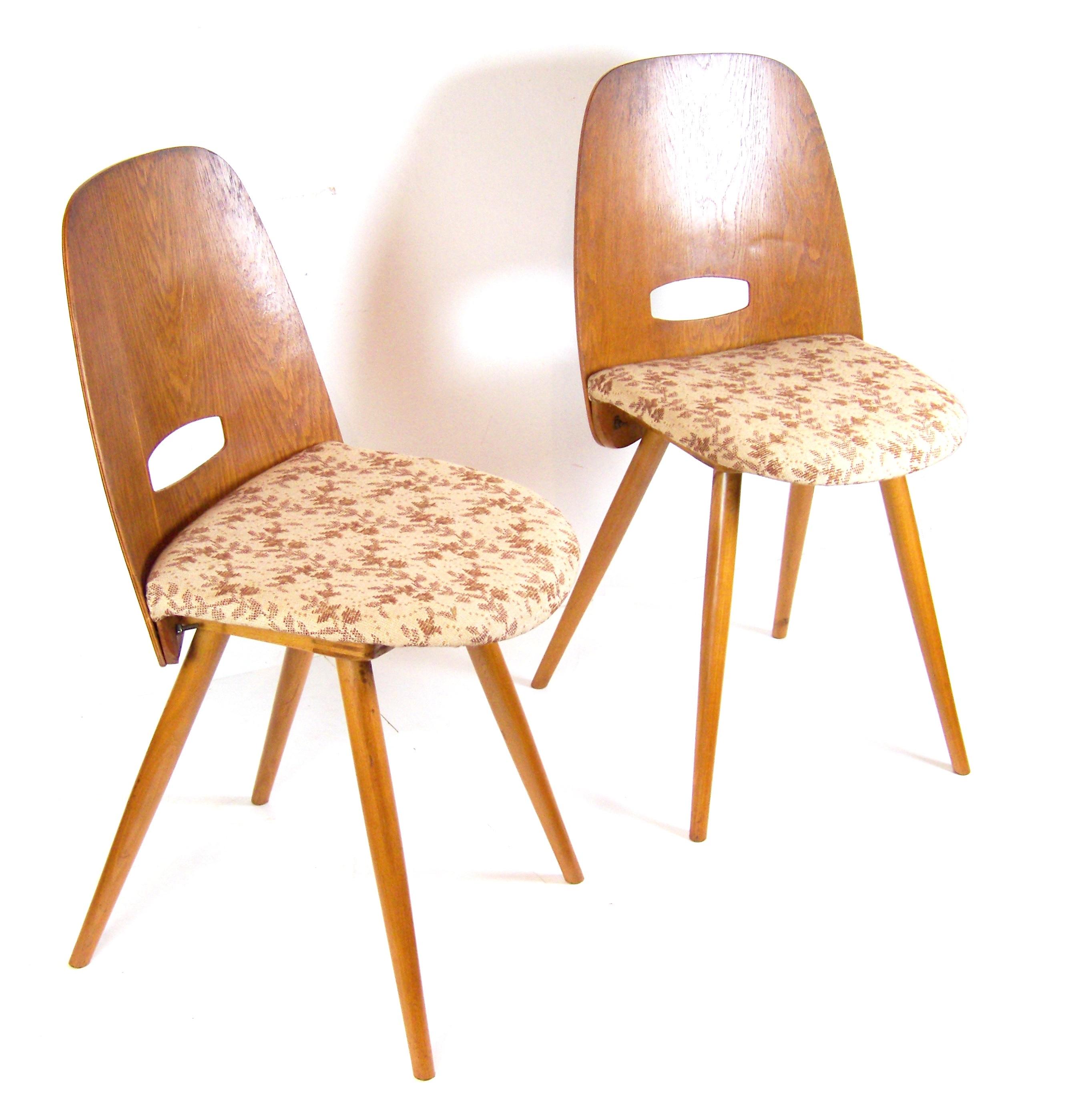 Set of two midcentury chairs Tatra designed by Frantisek Jirak, 1950s.