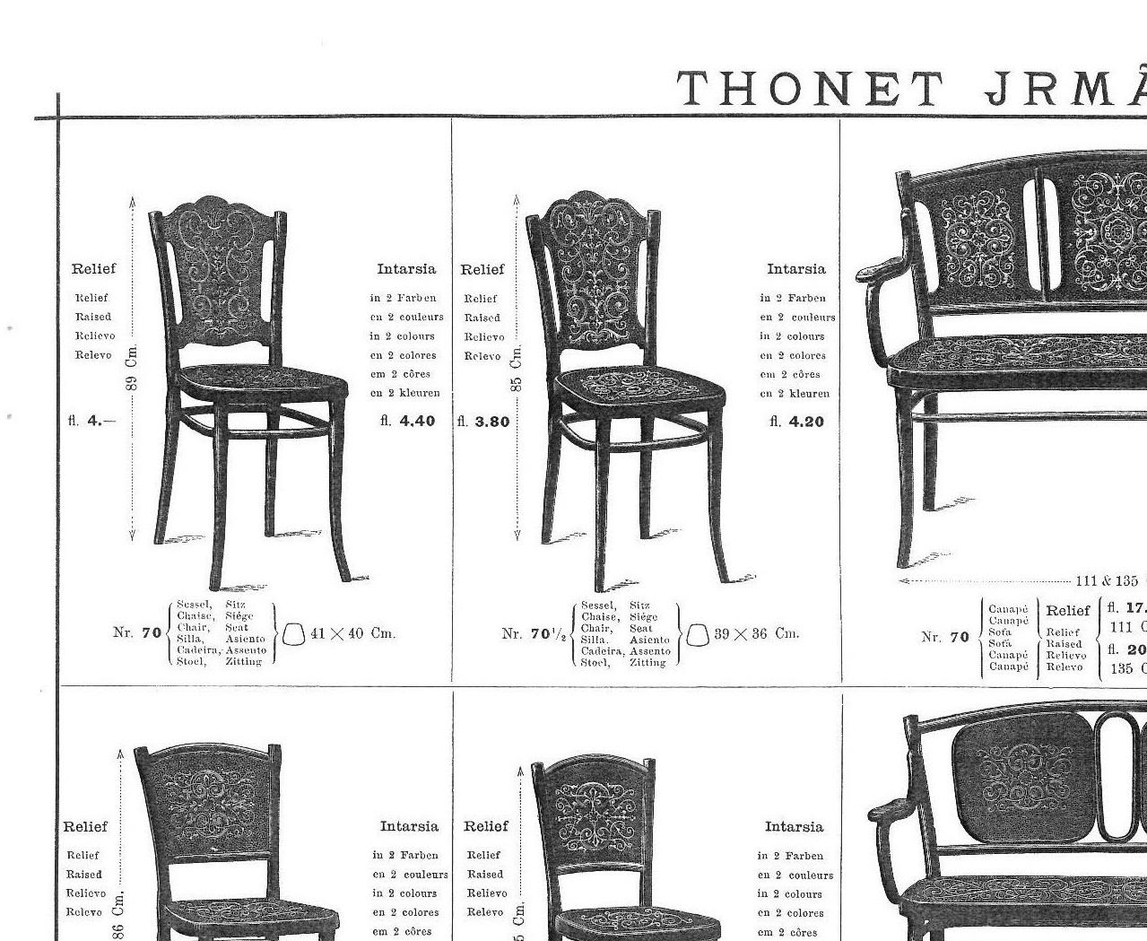 Deux chaises Thonet Nr.70 en vente 3