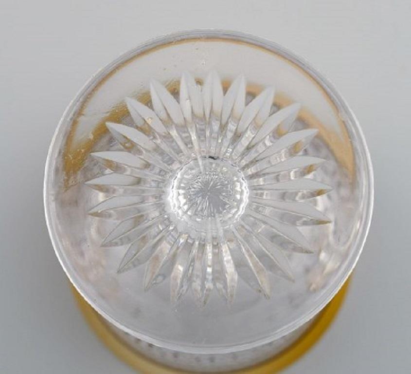 Mid-20th Century Two Champagne Glasses in Mouth-Blown Crystal Glass with Gold Edge, France, 1930s