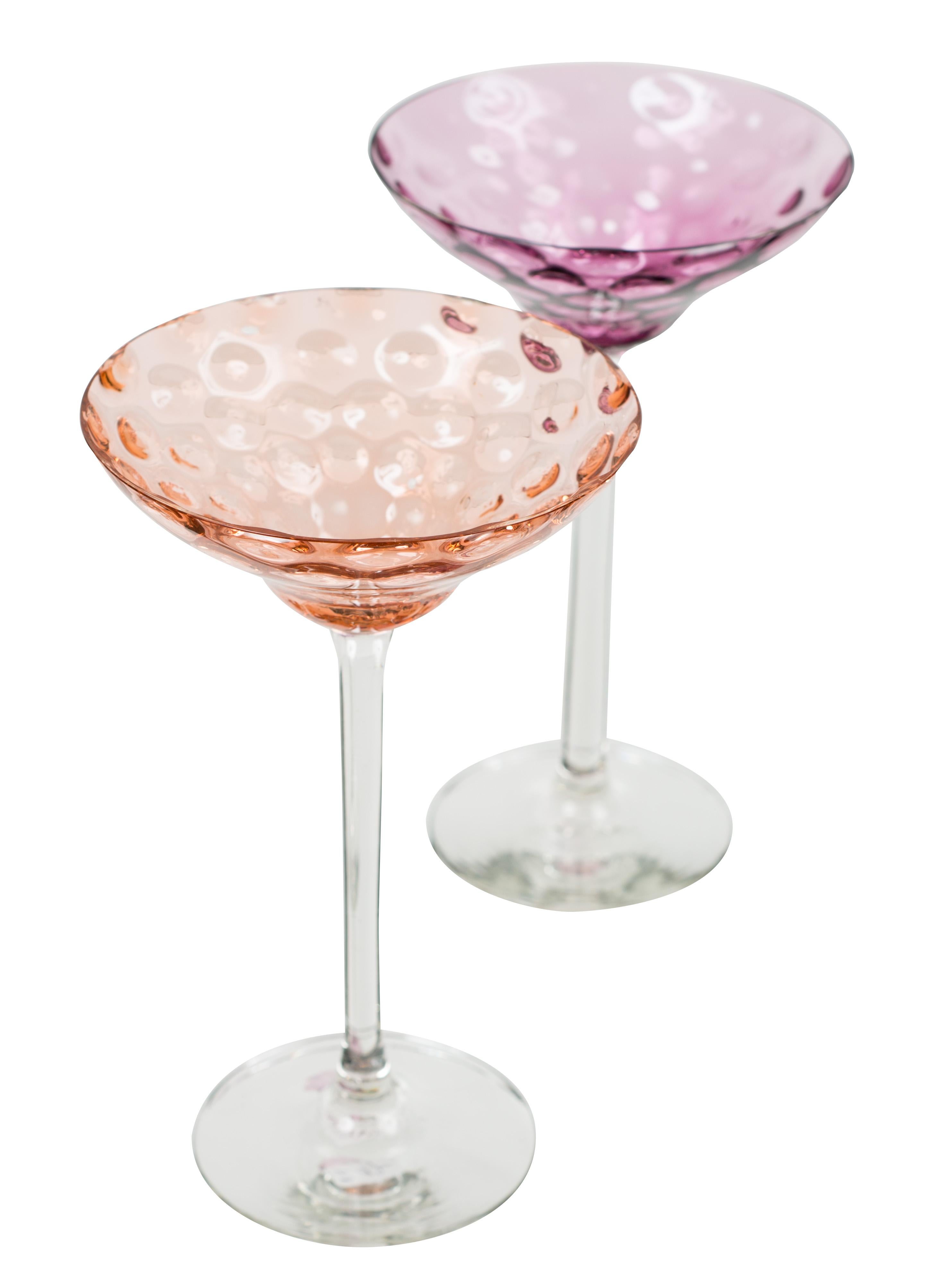 Autrichien Deux verres à champagne Koloman Moser attribués à Meyr's Neffe, circa 1902 Jugendstil en vente