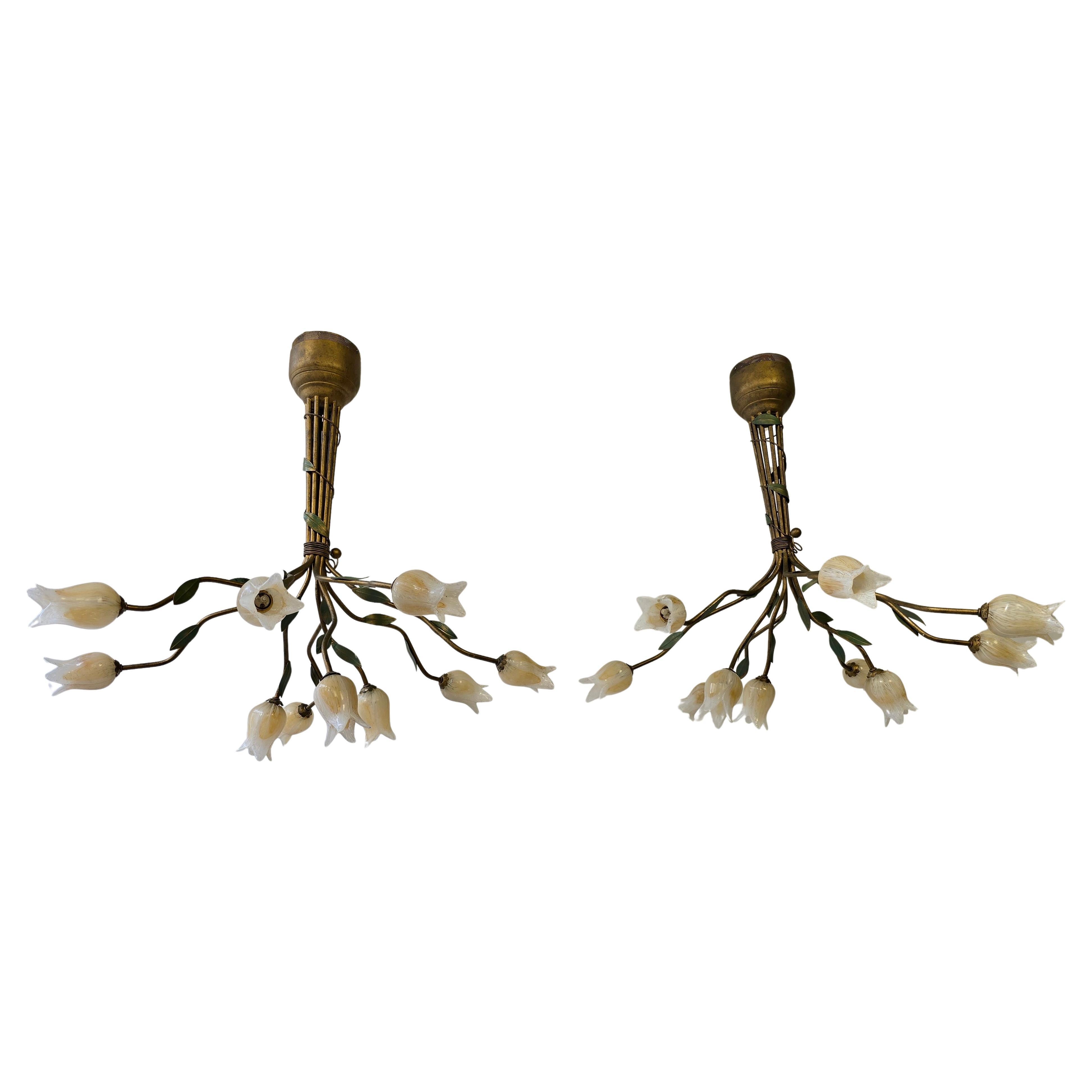 Lampadario LED in stile Florentine con 10 tulipani in vetro - Exclusive Design  Ø 78 cm (30,7 pollici), H. 74 cm (29,1 pollici)

Questo lussuoso lampadario, realizzato in stile Florentine, combina perfettamente una squisita lavorazione artigianale