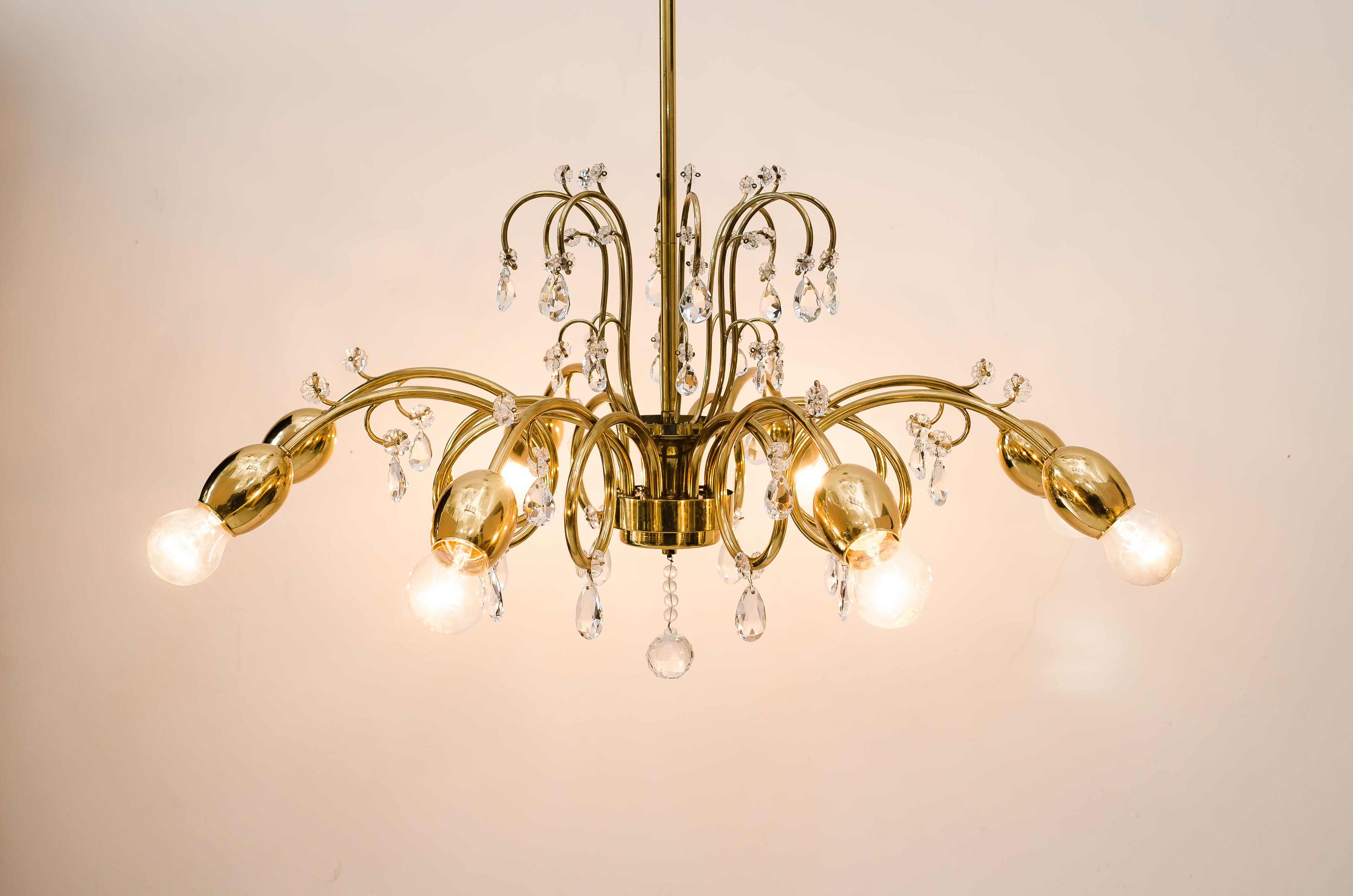 Two Chandeliers circa 1950s Attributed to Lobmeyr For Sale 3