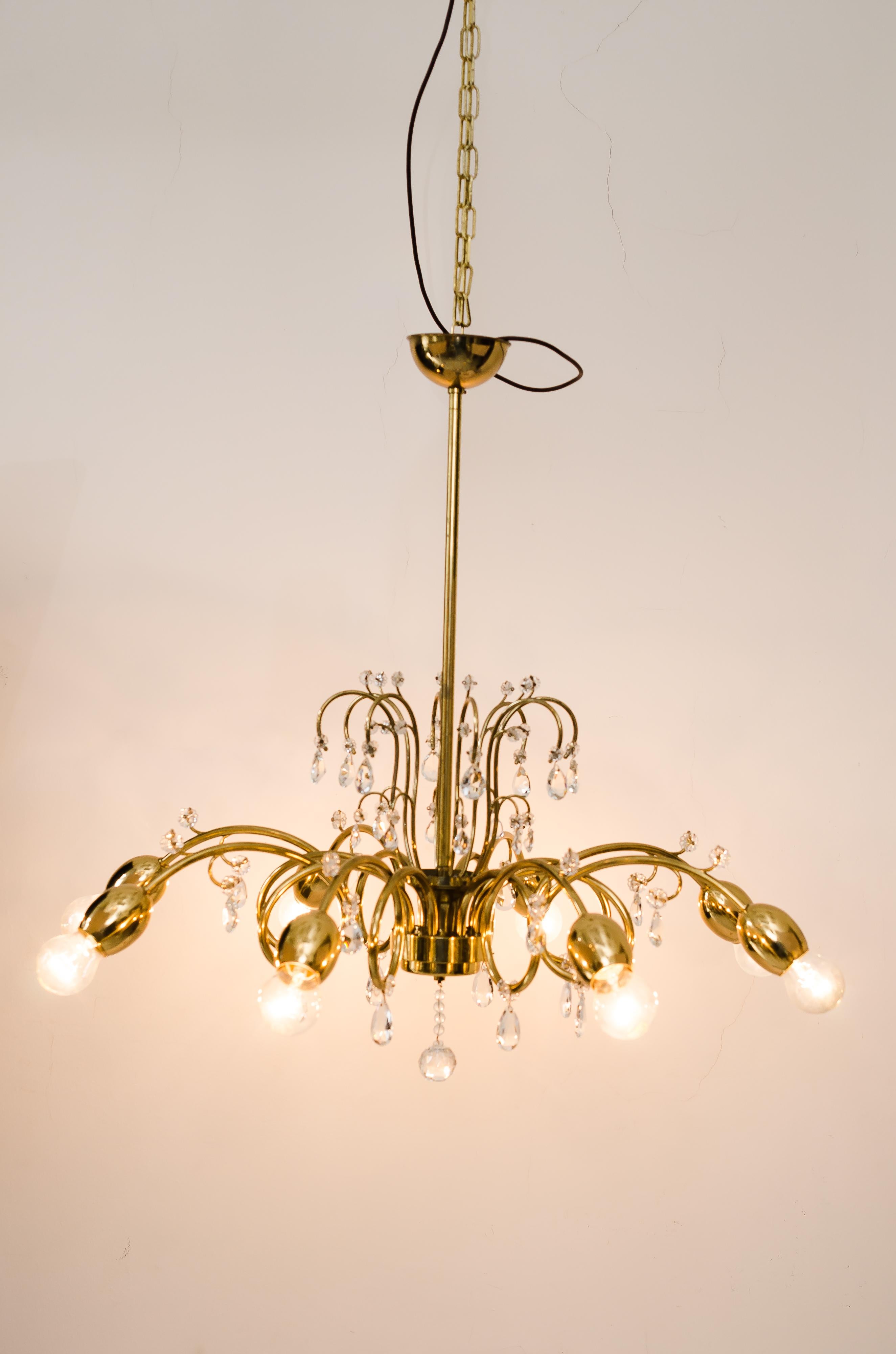 Two Chandeliers circa 1950s Attributed to Lobmeyr For Sale 6