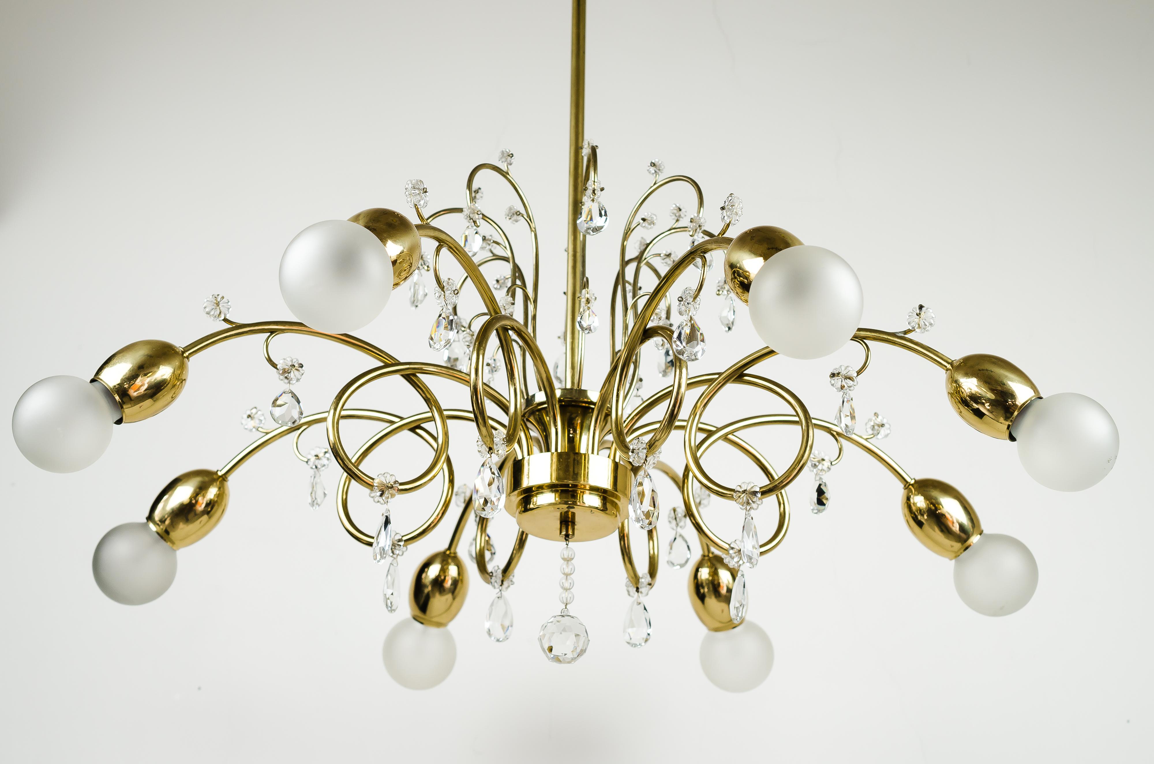 Two Chandeliers circa 1950s Attributed to Lobmeyr For Sale 1