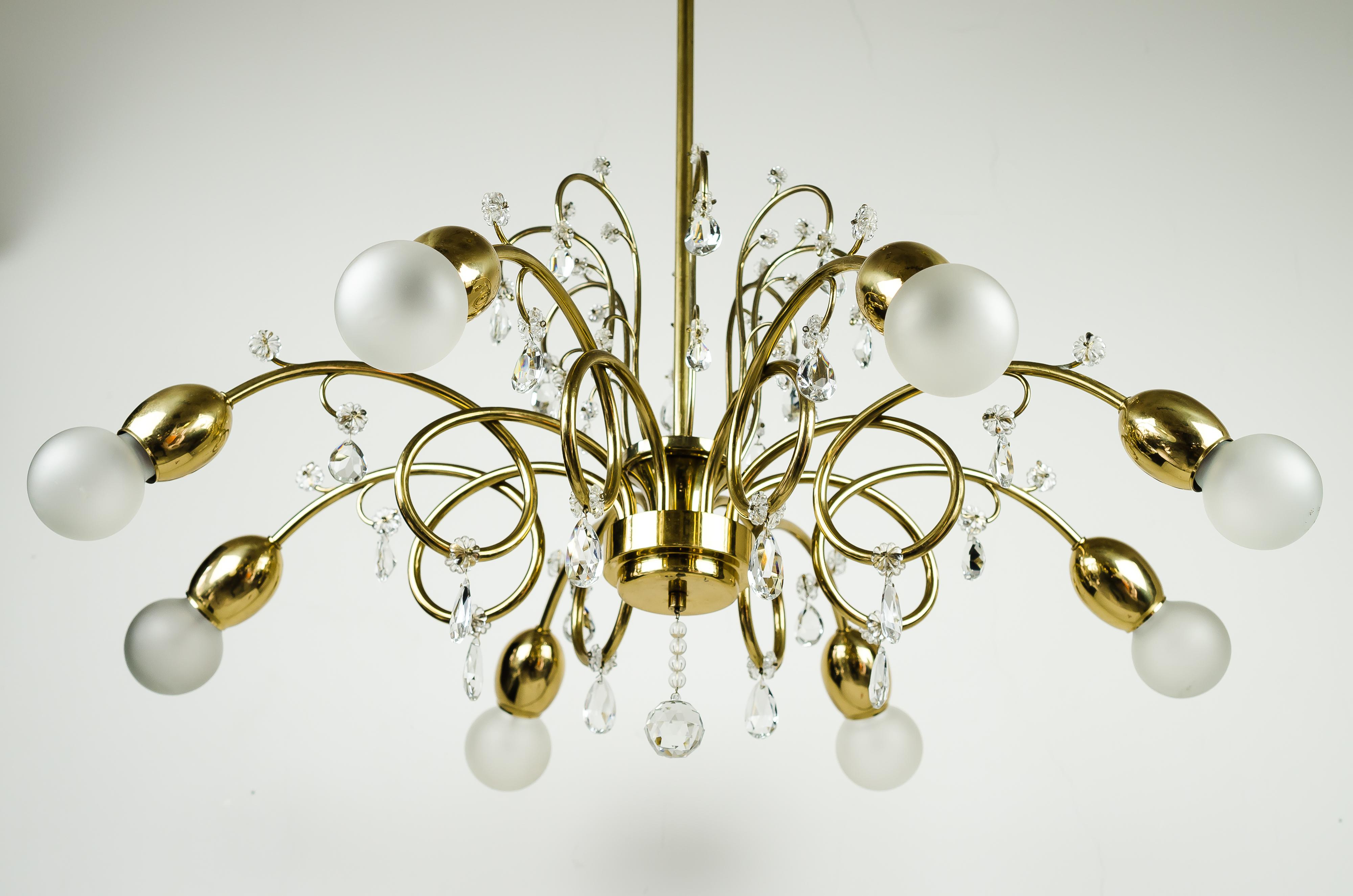 Two Chandeliers circa 1950s Attributed to Lobmeyr For Sale 2