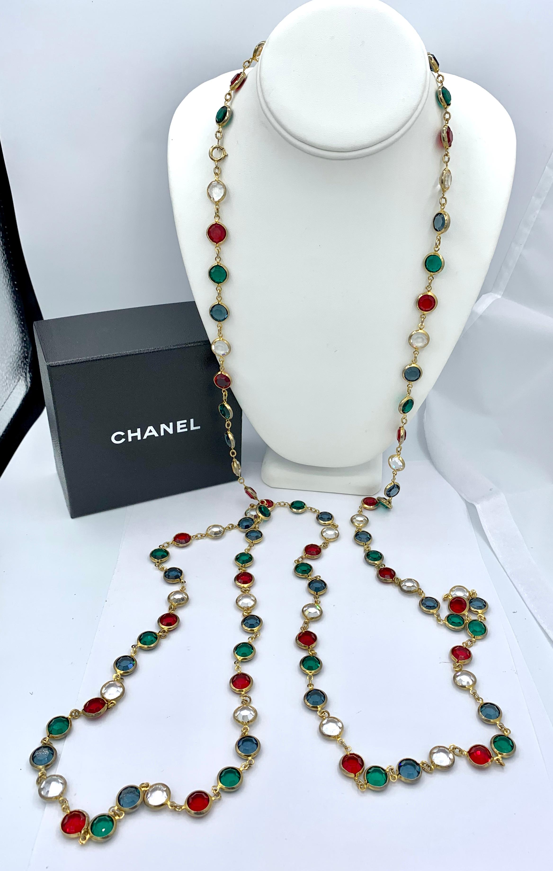 Two Chanel Gripoix Necklaces 1981 Signed Estate of Barbara Taylor Bradford For Sale 5