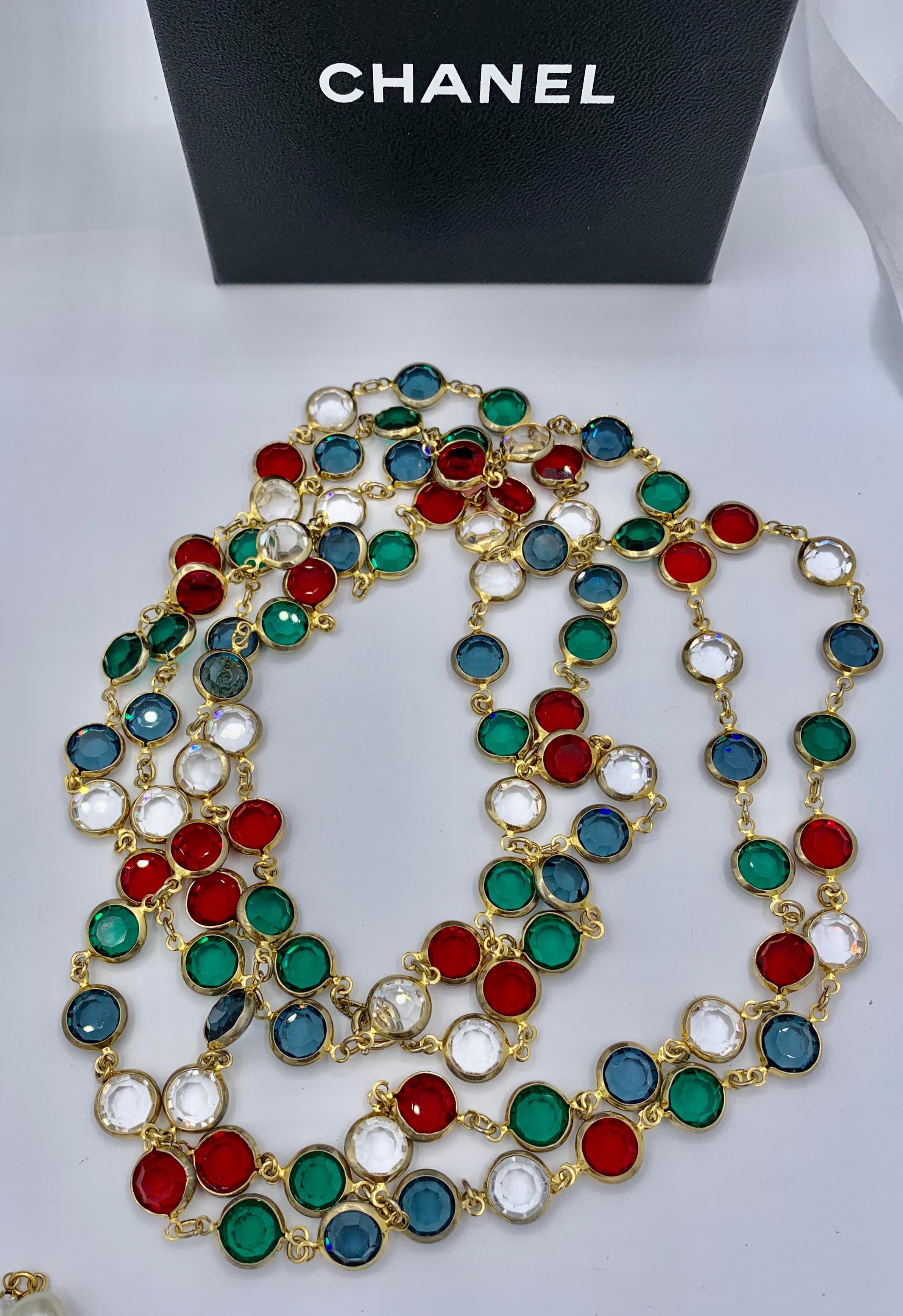 Two Chanel Gripoix Necklaces 1981 Signed Estate of Barbara Taylor Bradford For Sale 9