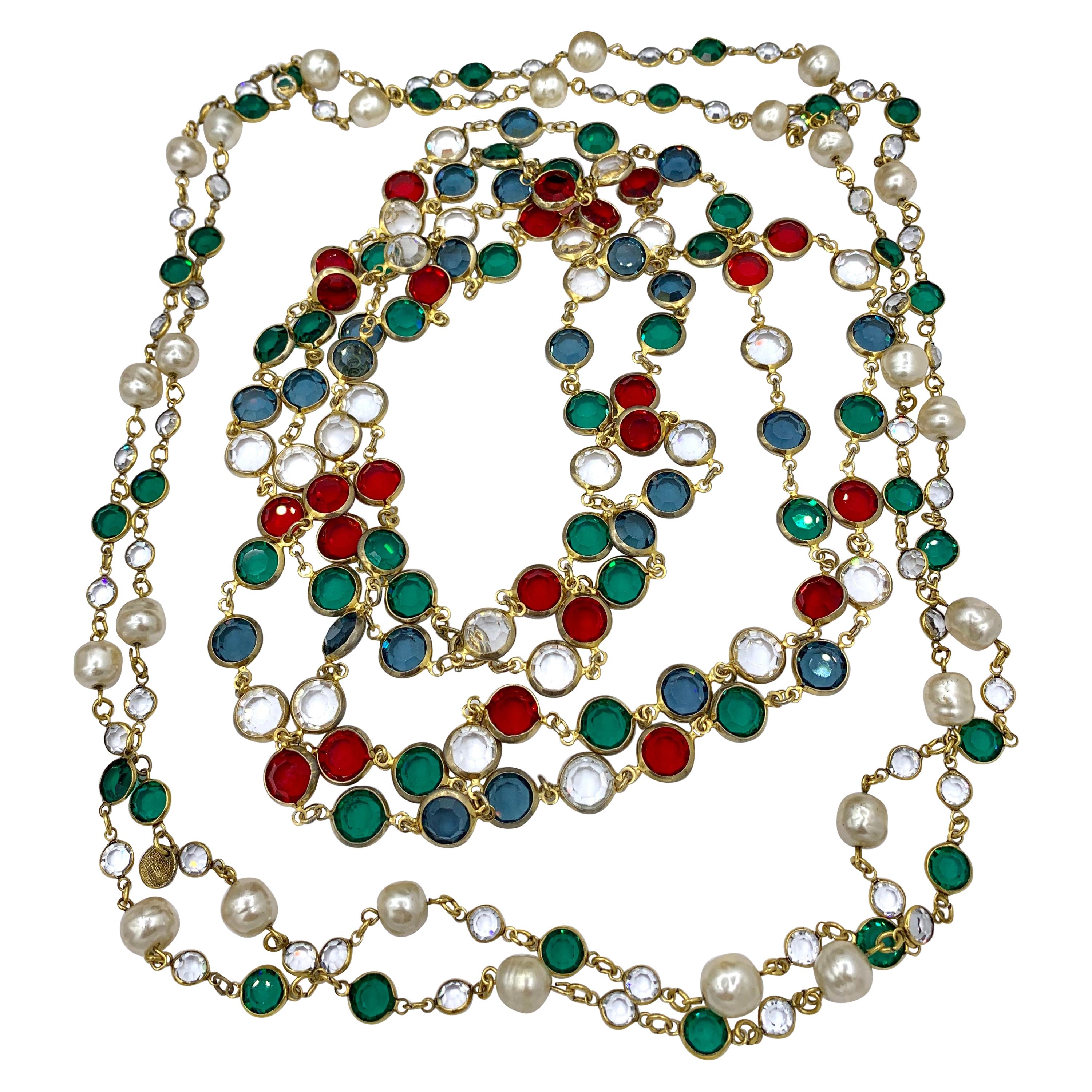 Zwei Chanel Gripoix-Halsketten 1981 Signiert Nachlass von Barbara Taylor Bradford im Angebot