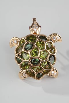 Two Chanel Turtle Brooches