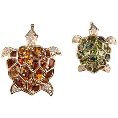 Two Chanel Turtle Brooches