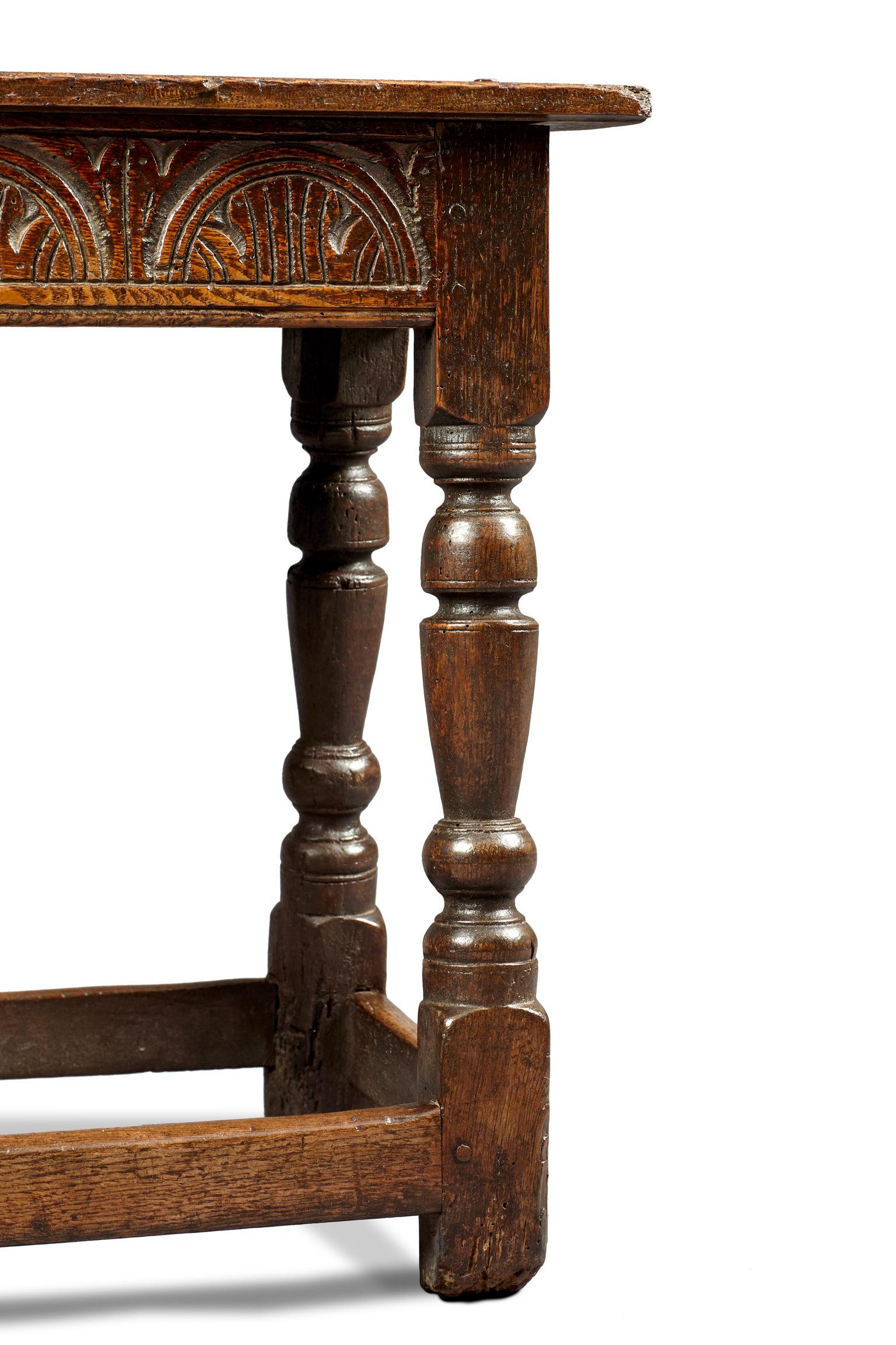Two Charles I Oak Joined Stools, English, Gloucestershire, circa 1630-1640 For Sale 5