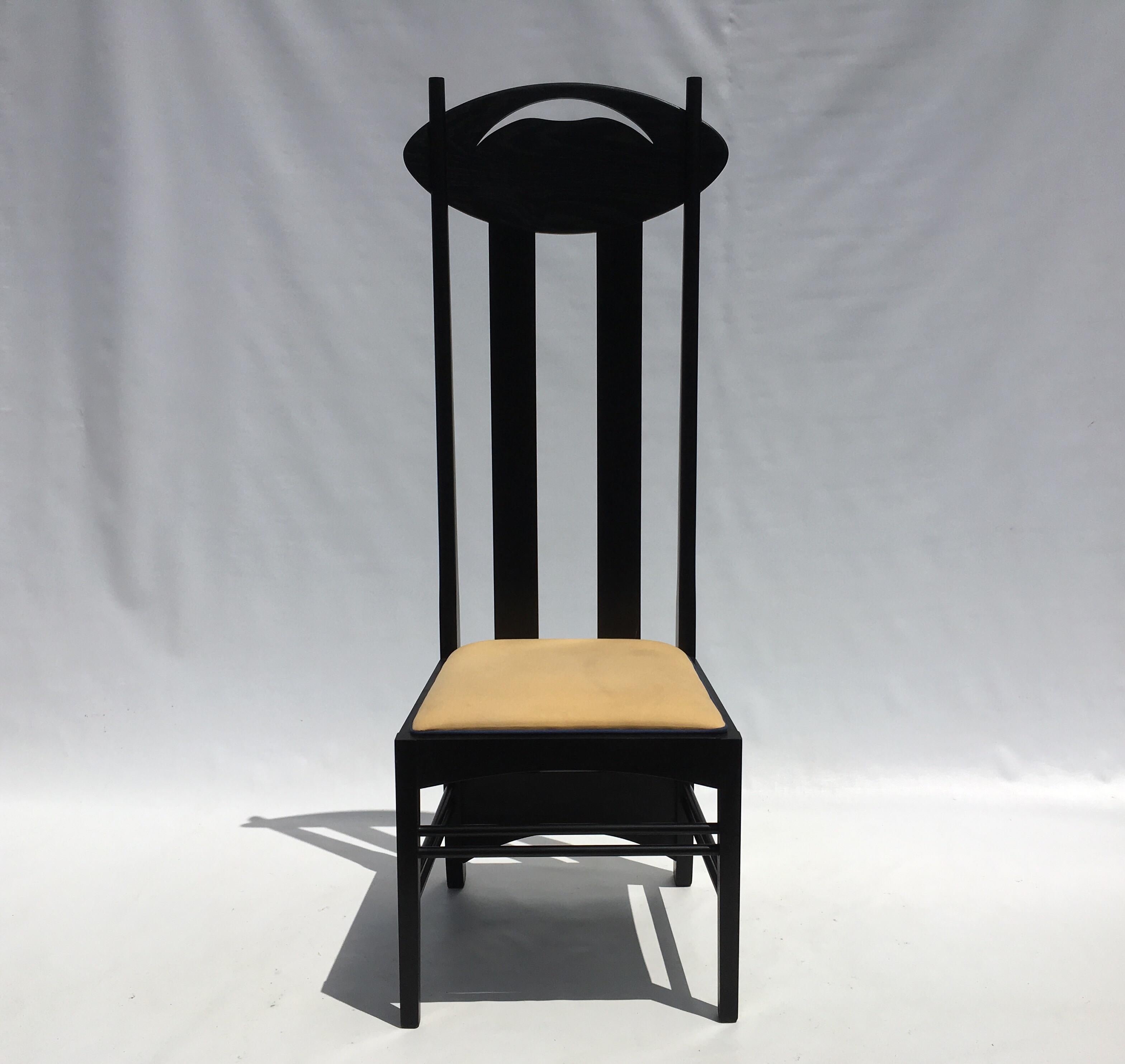 Two Charles Rennie Mackintosh Tall Back Chairs by Cassina 1