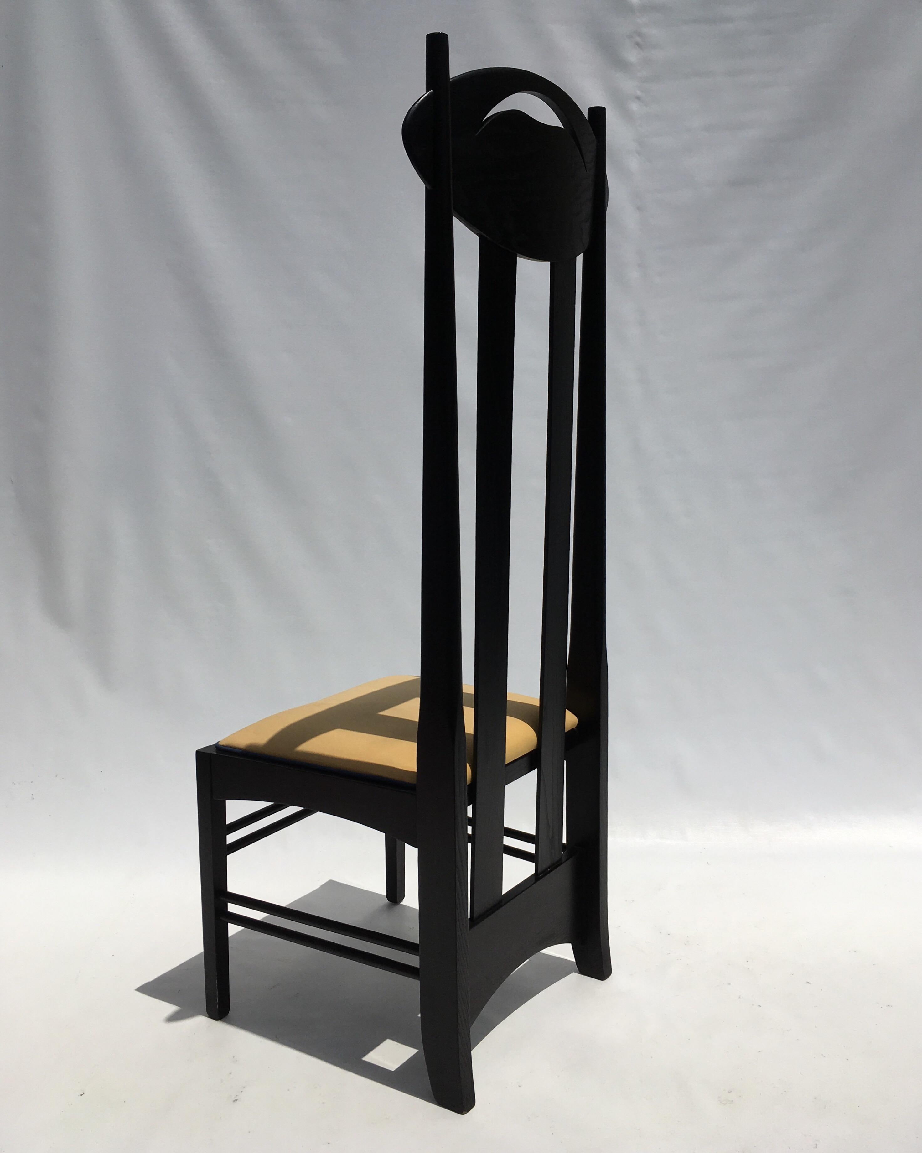 Art Nouveau Two Charles Rennie Mackintosh Tall Back Chairs by Cassina