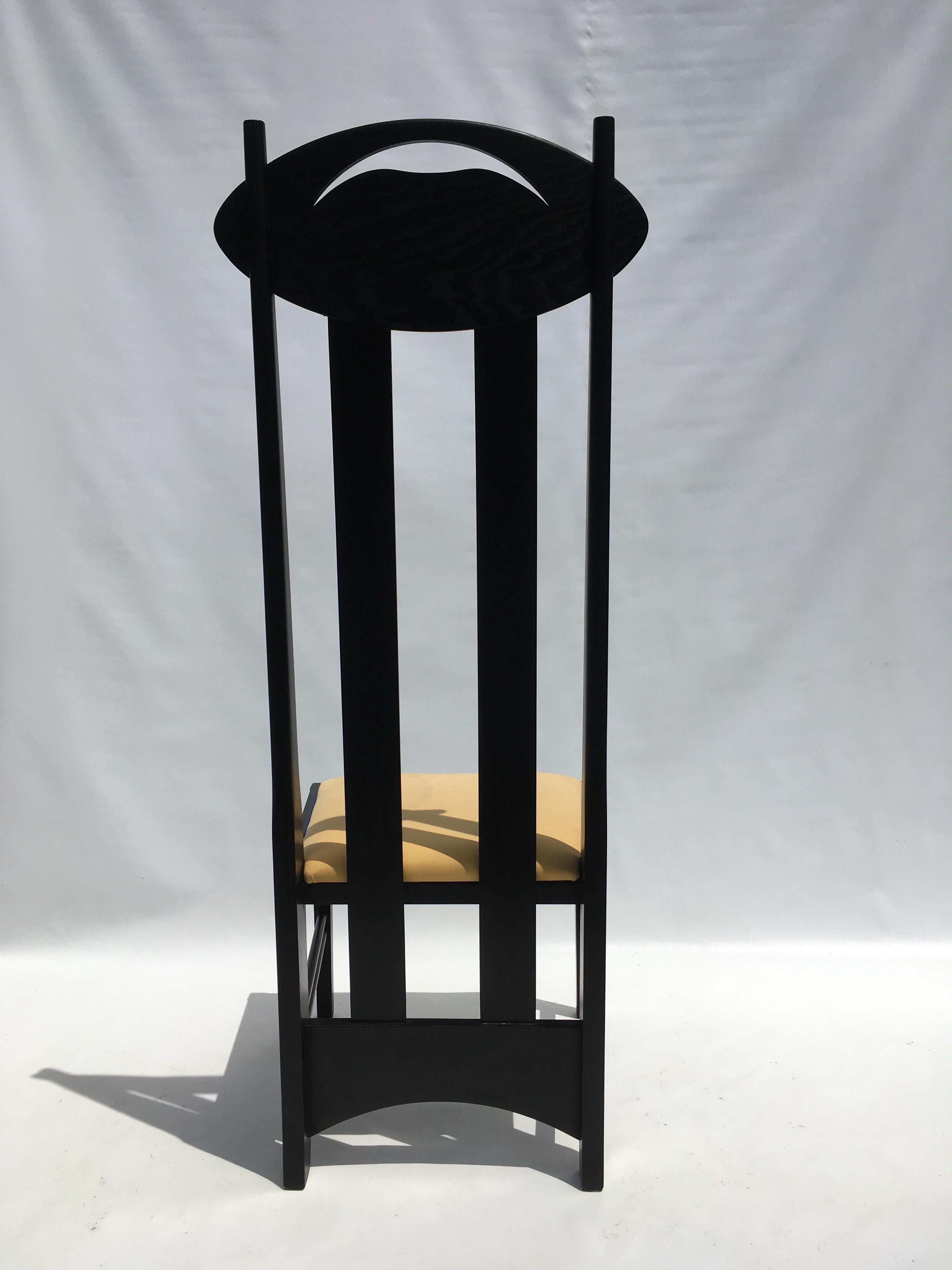 Italian Two Charles Rennie Mackintosh Tall Back Chairs by Cassina