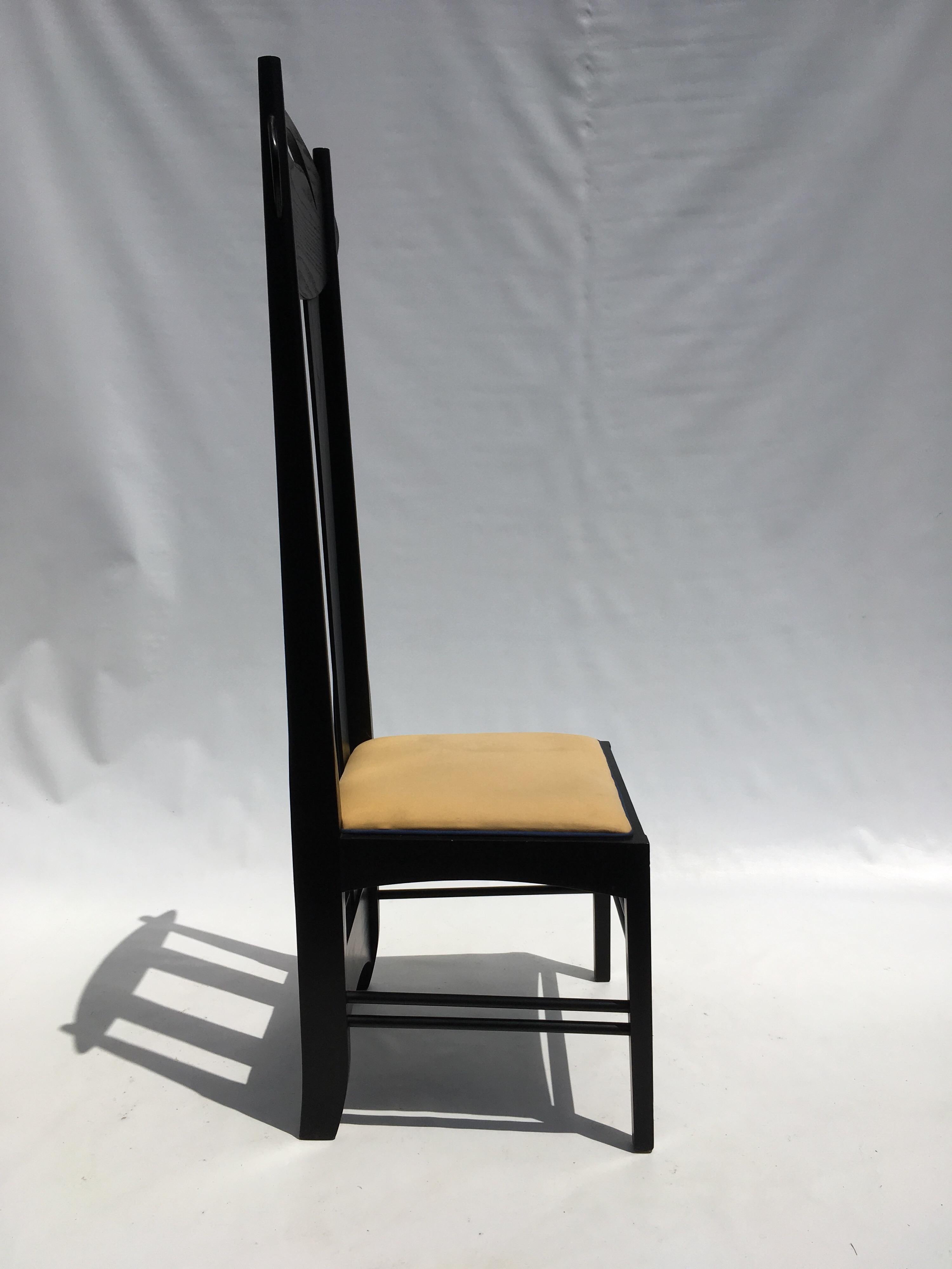 Two Charles Rennie Mackintosh Tall Back Chairs by Cassina In Good Condition In Miami, FL