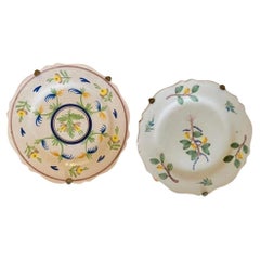 Two Charming 18th Century French Faience Plates