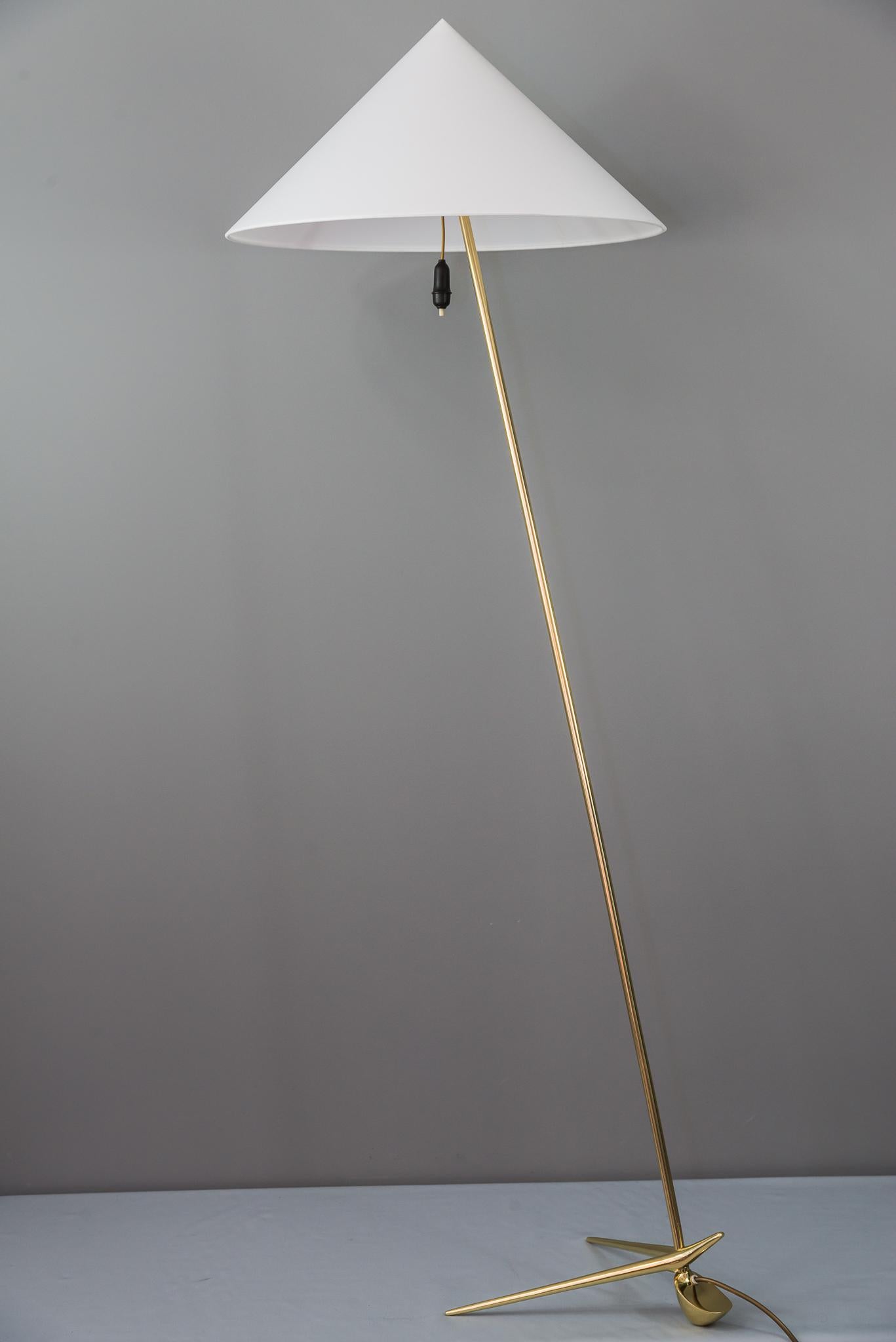 Fabric Two Charming golf floor lamps, designed by Rupert Nikoll, Vienna, 1950 For Sale