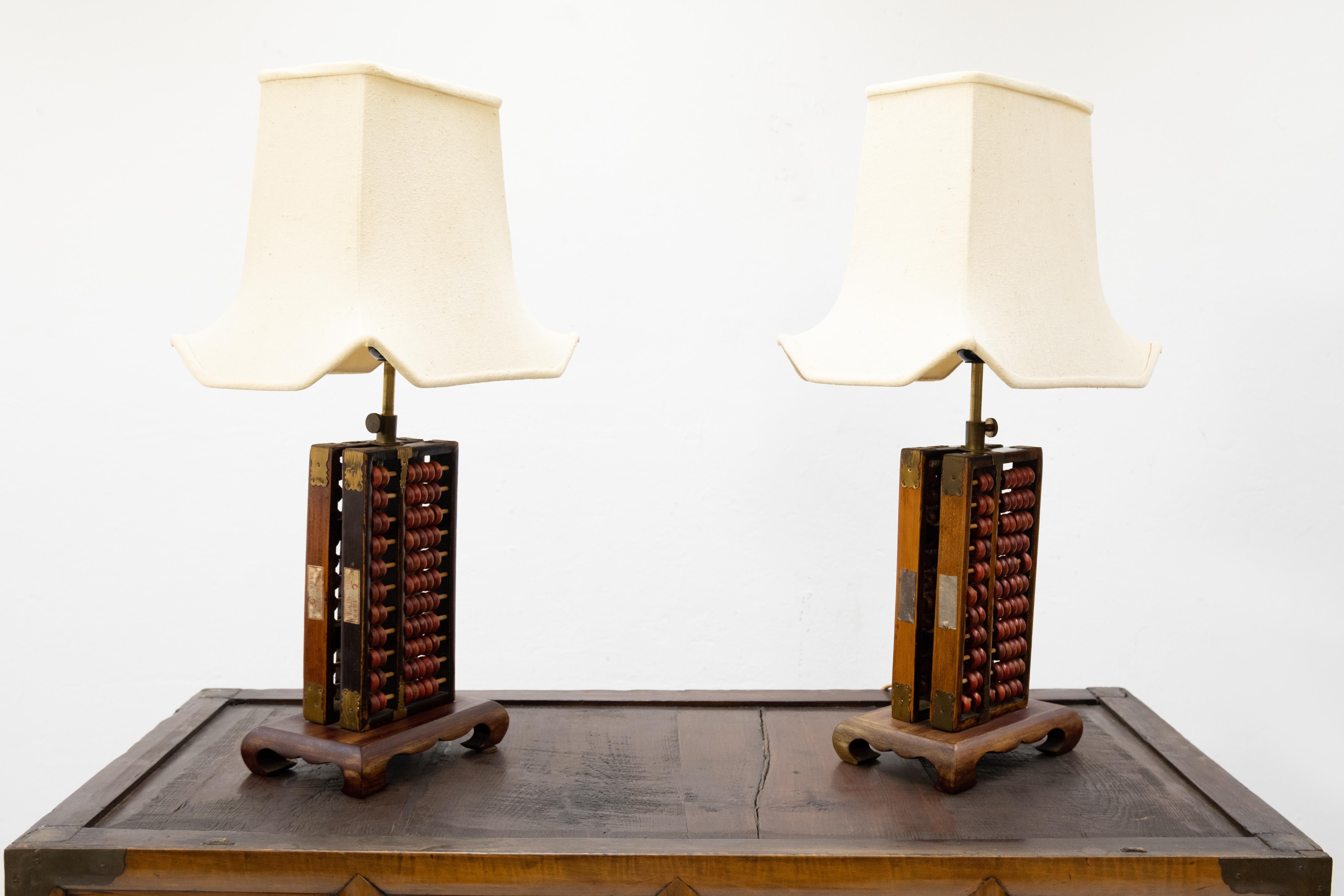 Two Chinese Abacus Table Lamps, 1960s 2