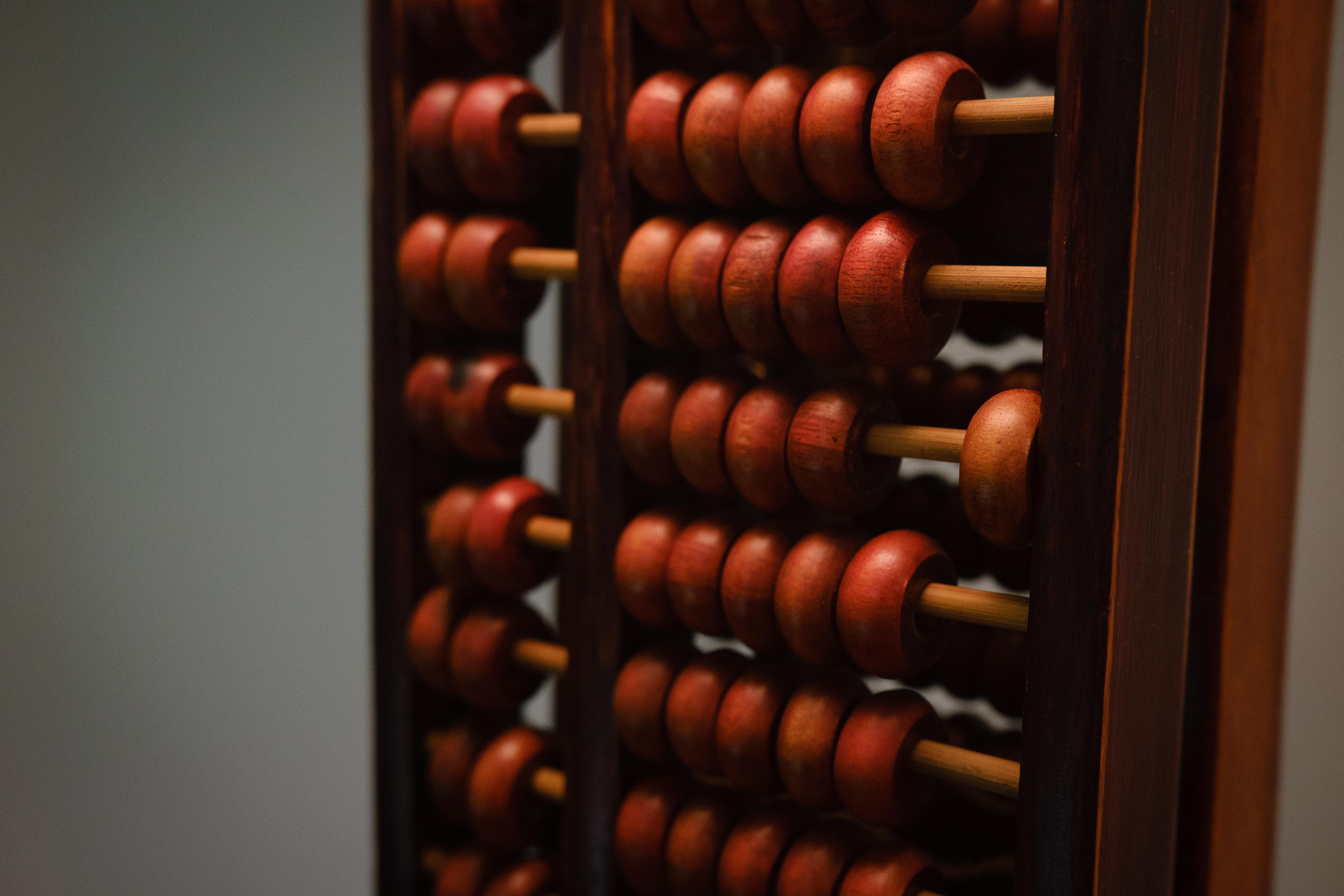 Chinese Export Two Chinese Abacus Table Lamps, 1960s