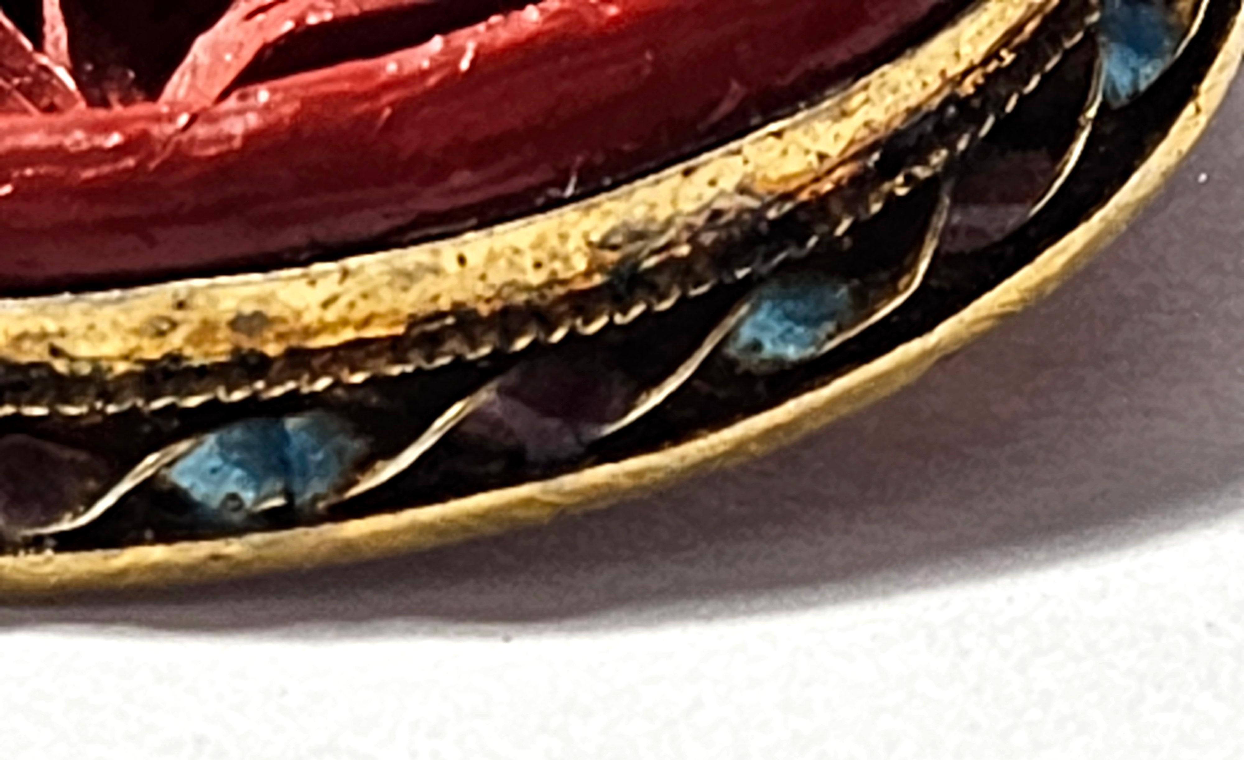 Dos broches antiguos chinos de cinabrio Ric#JD012-1&2 siglo XX en venta