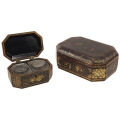 Used Two Chinese Export Lacquer Tea Caddy for the English Trade, Priced Per Tea Caddy