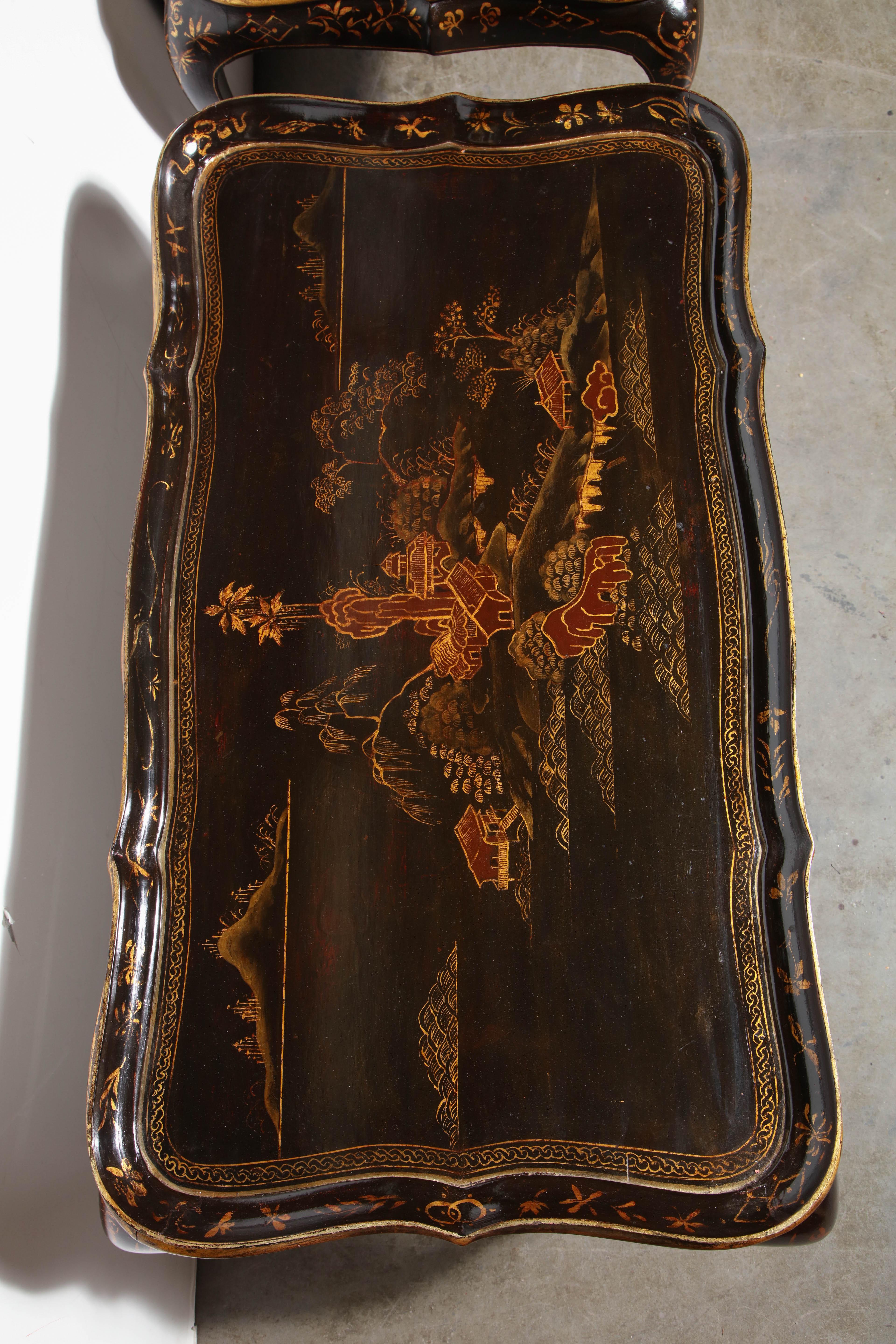 Chinese Export Two Chinese Lacquered Coffee Tables