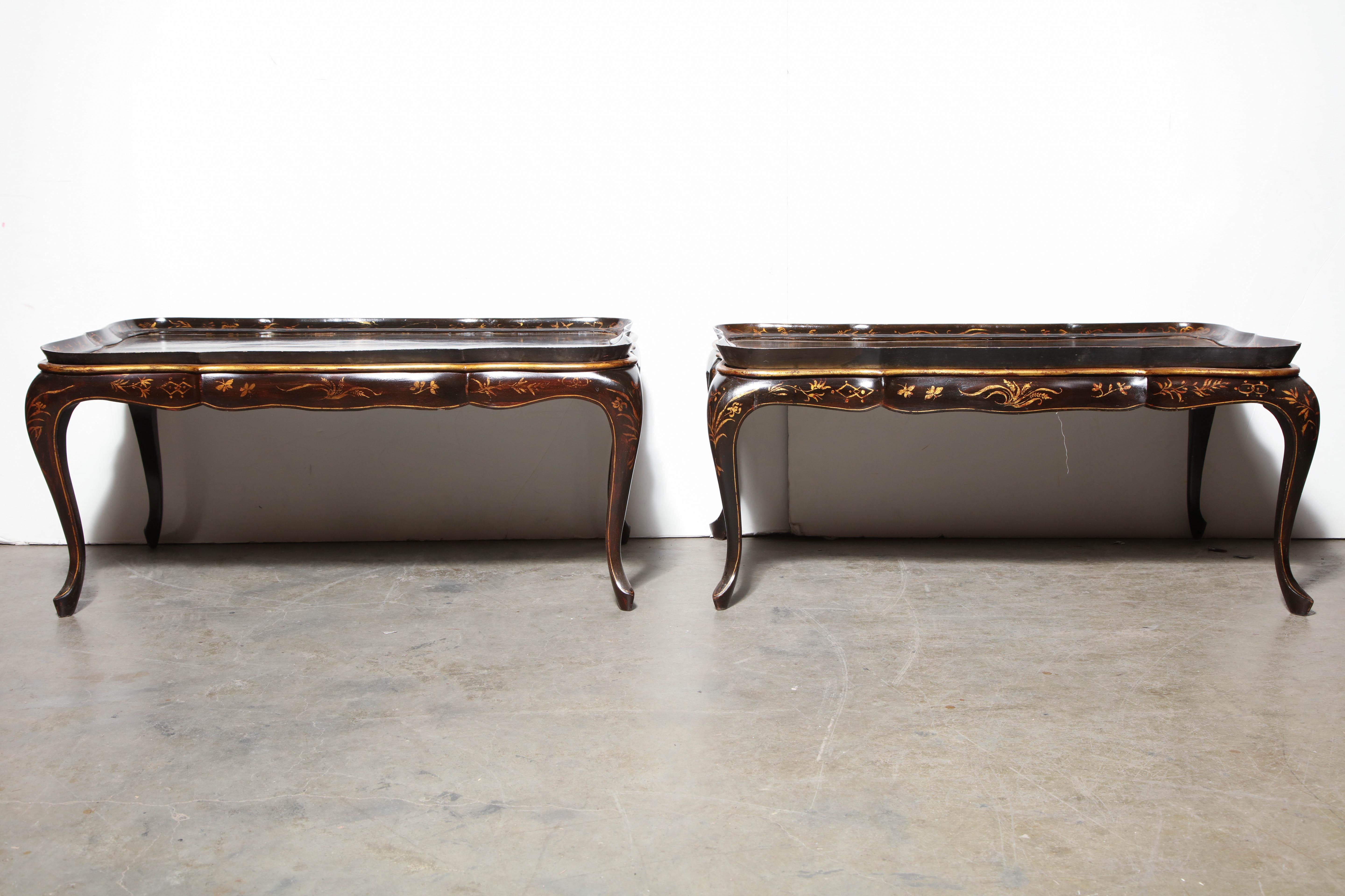 Early 20th Century Two Chinese Lacquered Coffee Tables