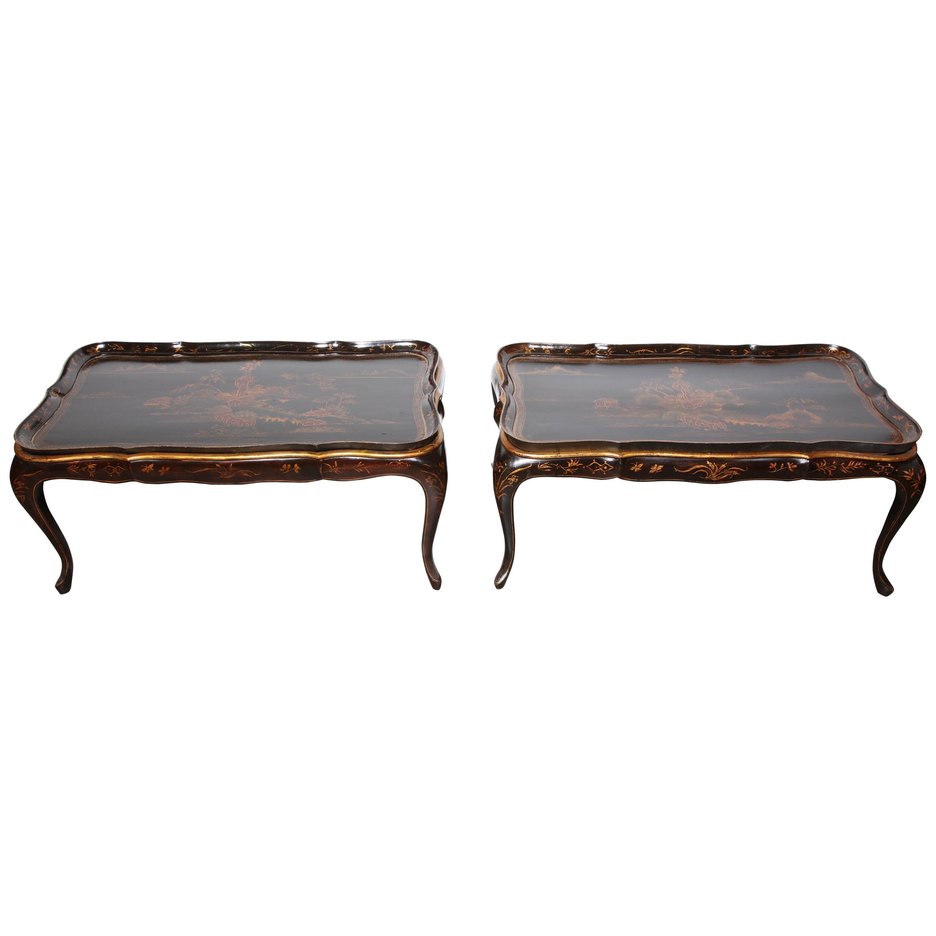 Two Chinese Lacquered Coffee Tables