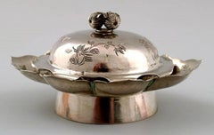 Two Chinese Lidded Bowls of Silver, China, Early 1900s