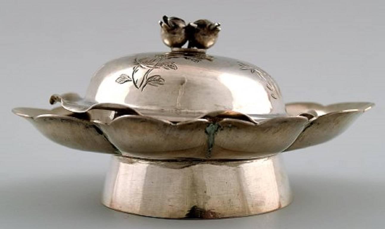 Chinese Export Two Chinese Lidded Bowls of Silver, China, Early 1900s For Sale