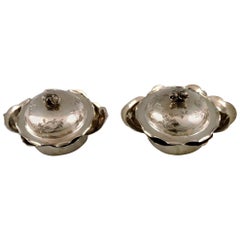 Two Chinese Lidded Bowls of Silver, China, Early 1900s