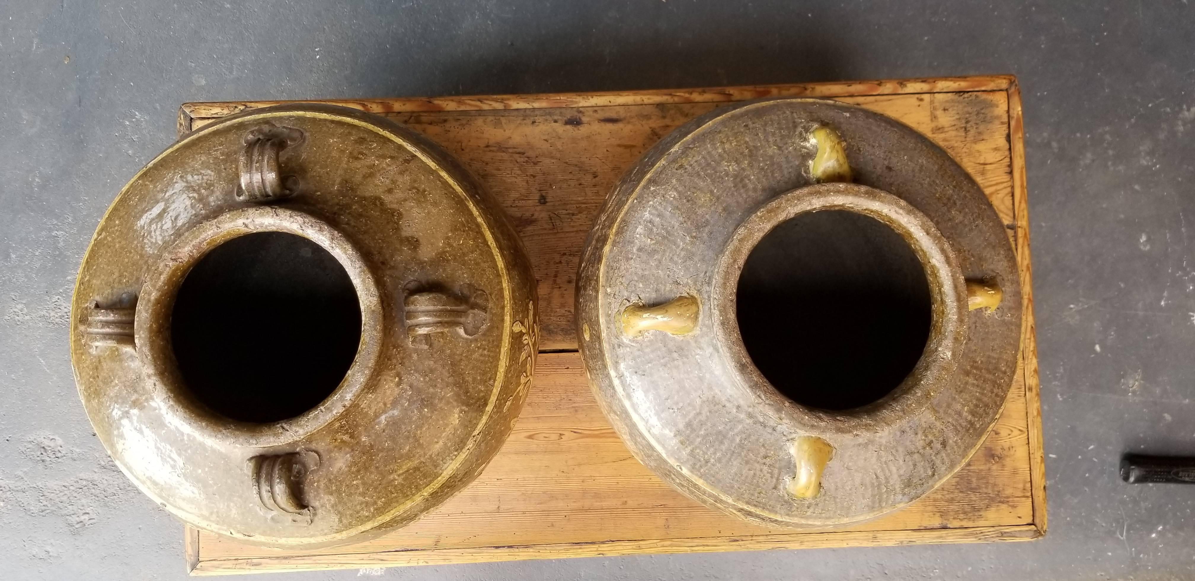 Two Chinese Martaban Stoneware Storage Jars In Excellent Condition For Sale In Fulton, CA