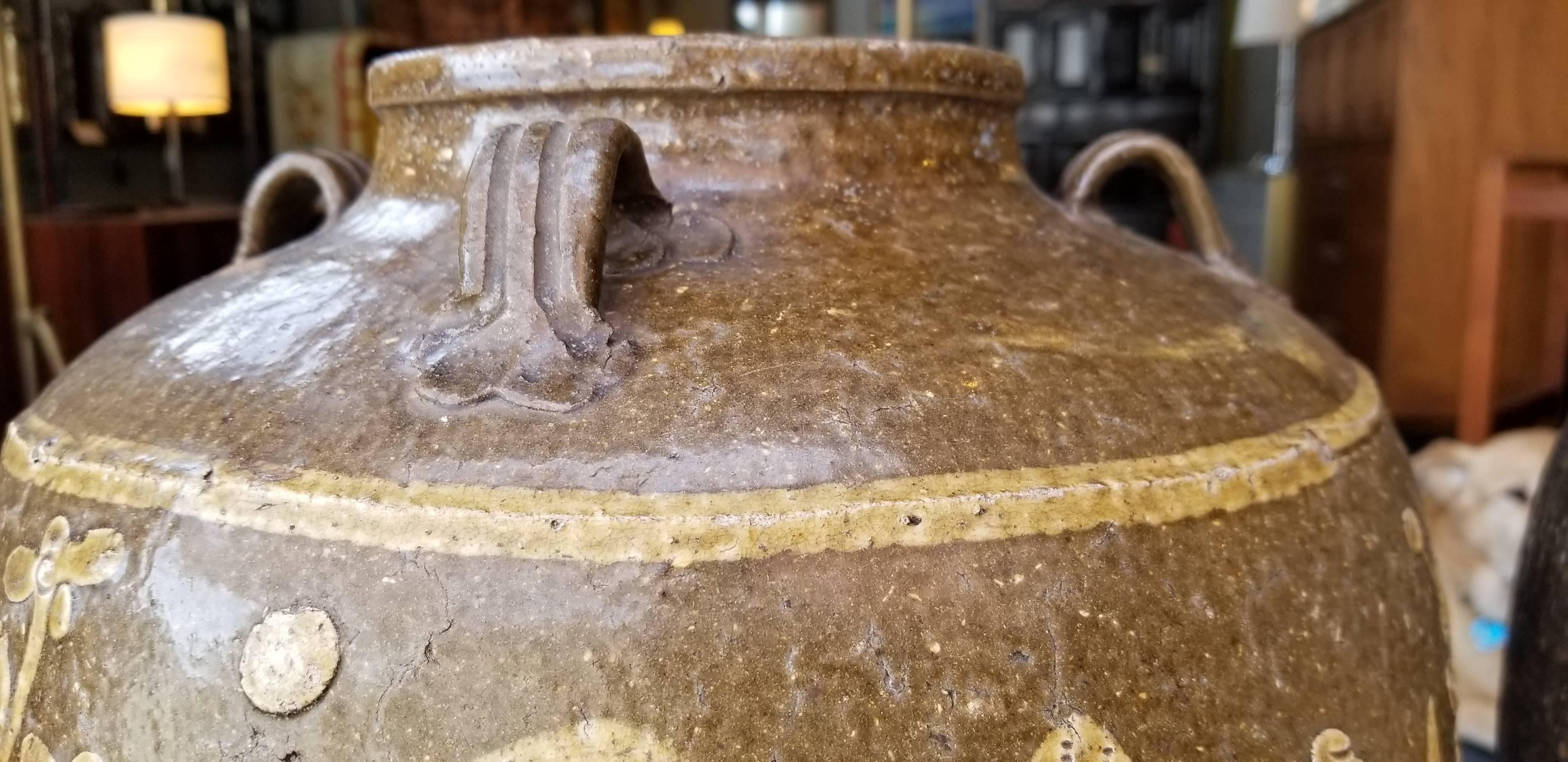 Two Chinese Martaban Stoneware Storage Jars For Sale 1