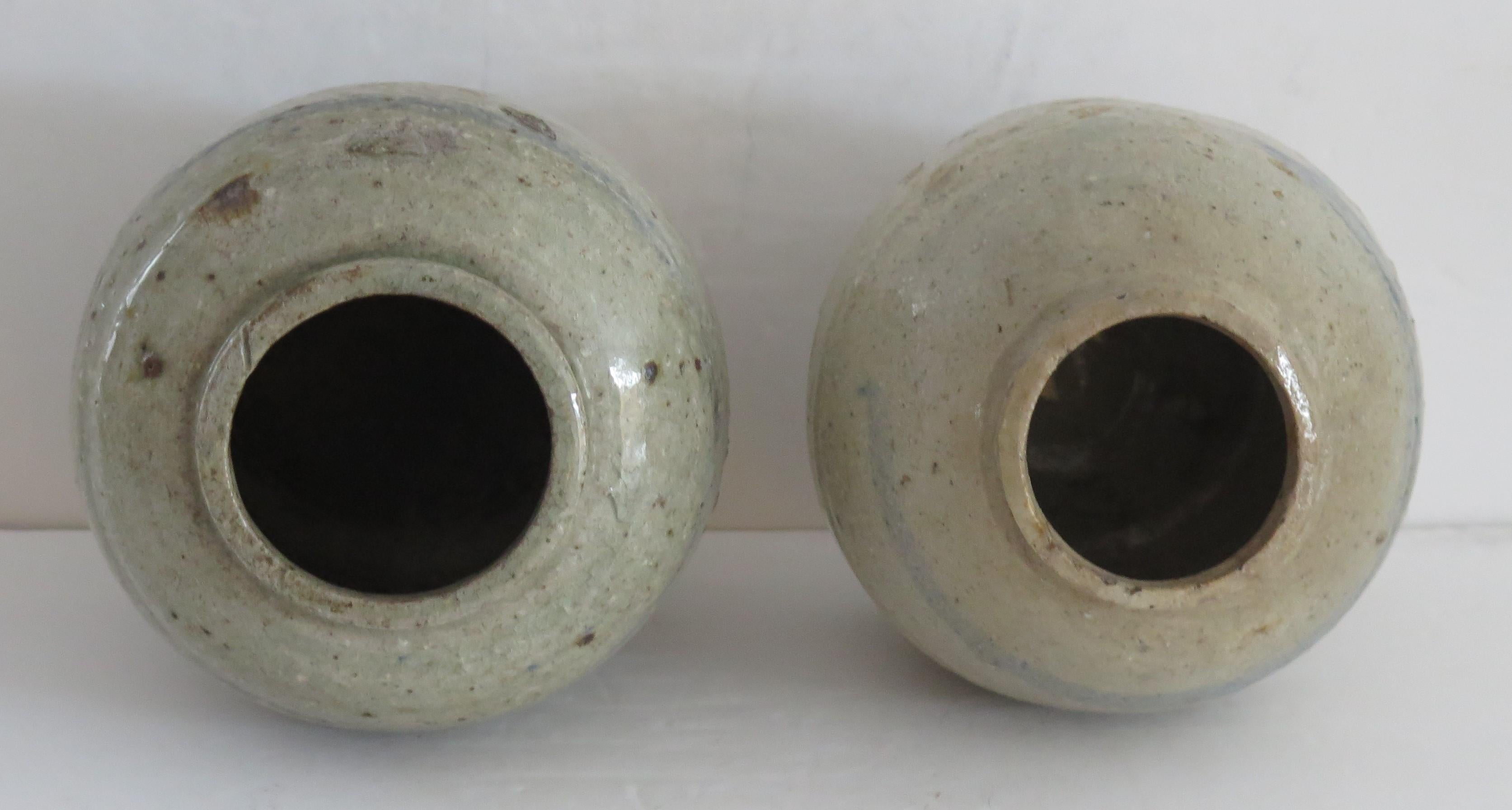 Two Chinese Ming Ceramic Provincial Jars  Celadon Glaze, Early 17th Century 8