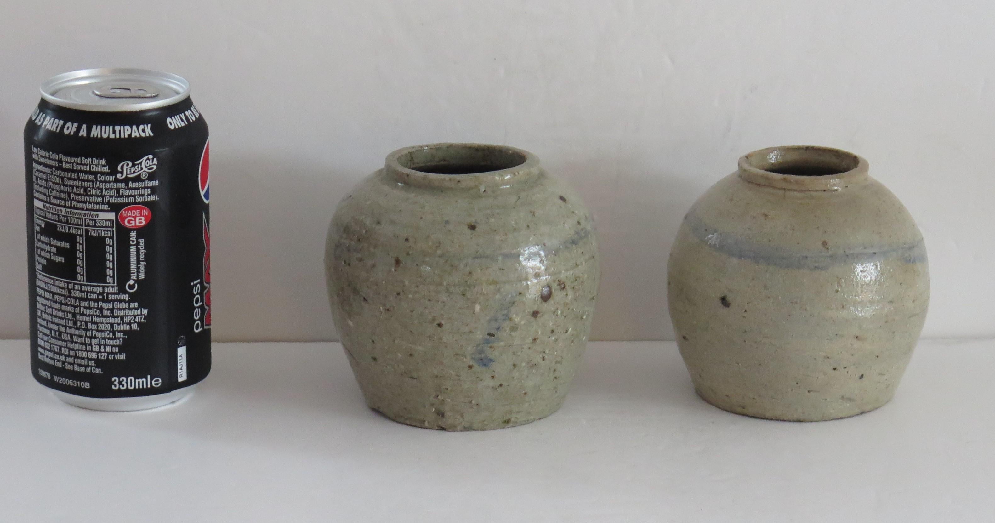 Two Chinese Ming Ceramic Provincial Jars  Celadon Glaze, Early 17th Century In Good Condition In Lincoln, Lincolnshire