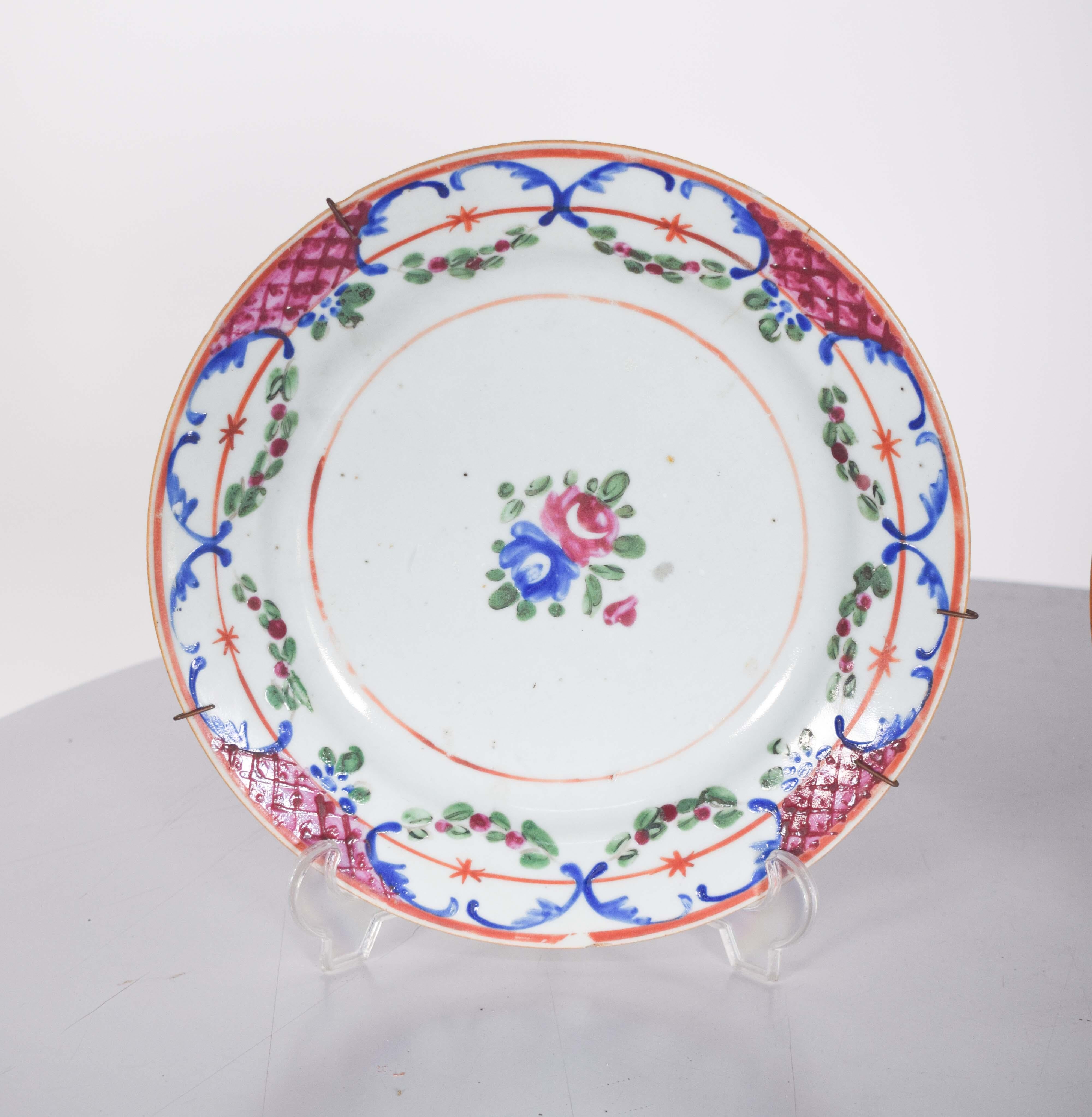 Rococo Two Chinese Porcelain Plates For Sale