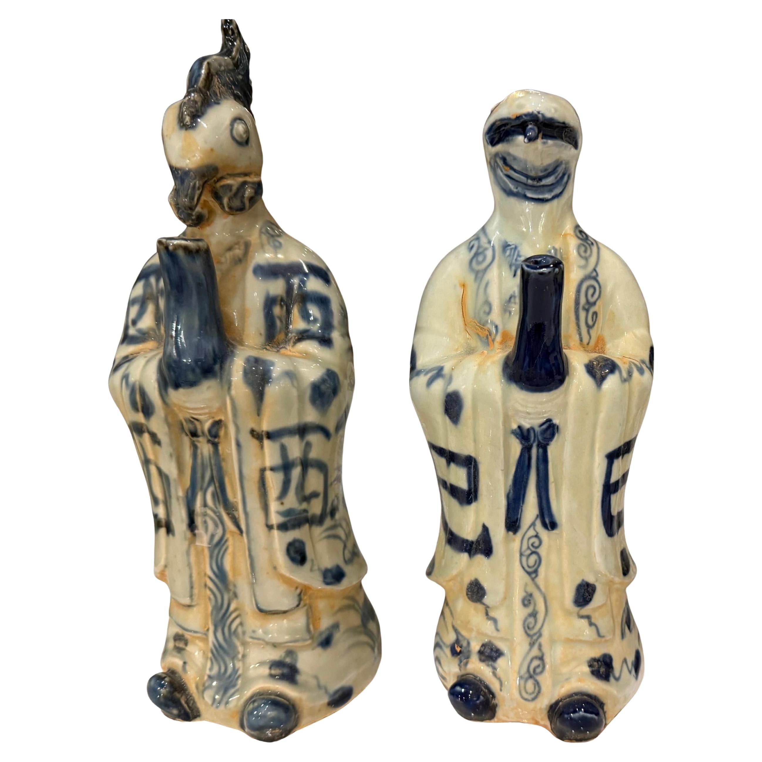 Two Chinese Zodiac Statues - Serpent, Rooster and Goat For Sale