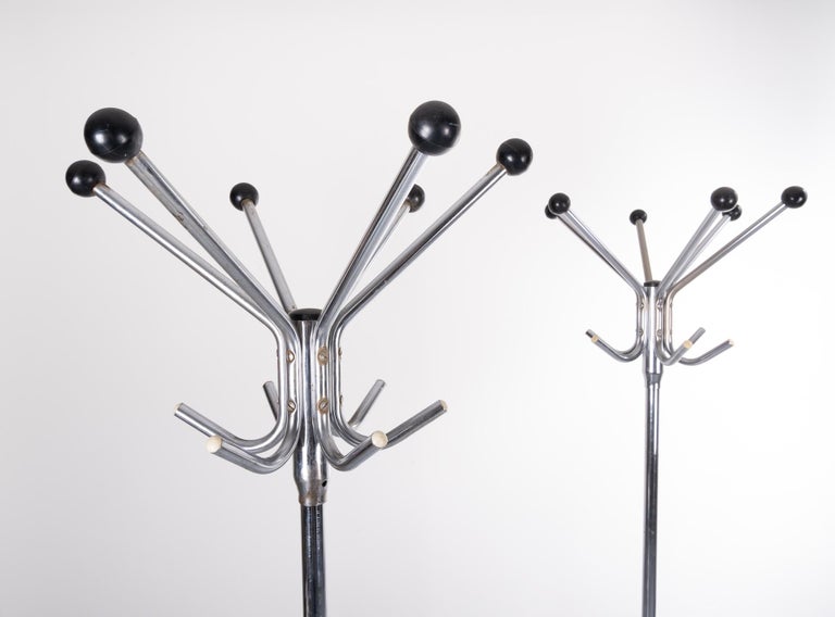 Two Chrome Standing Coatracks, 1960s at 1stDibs