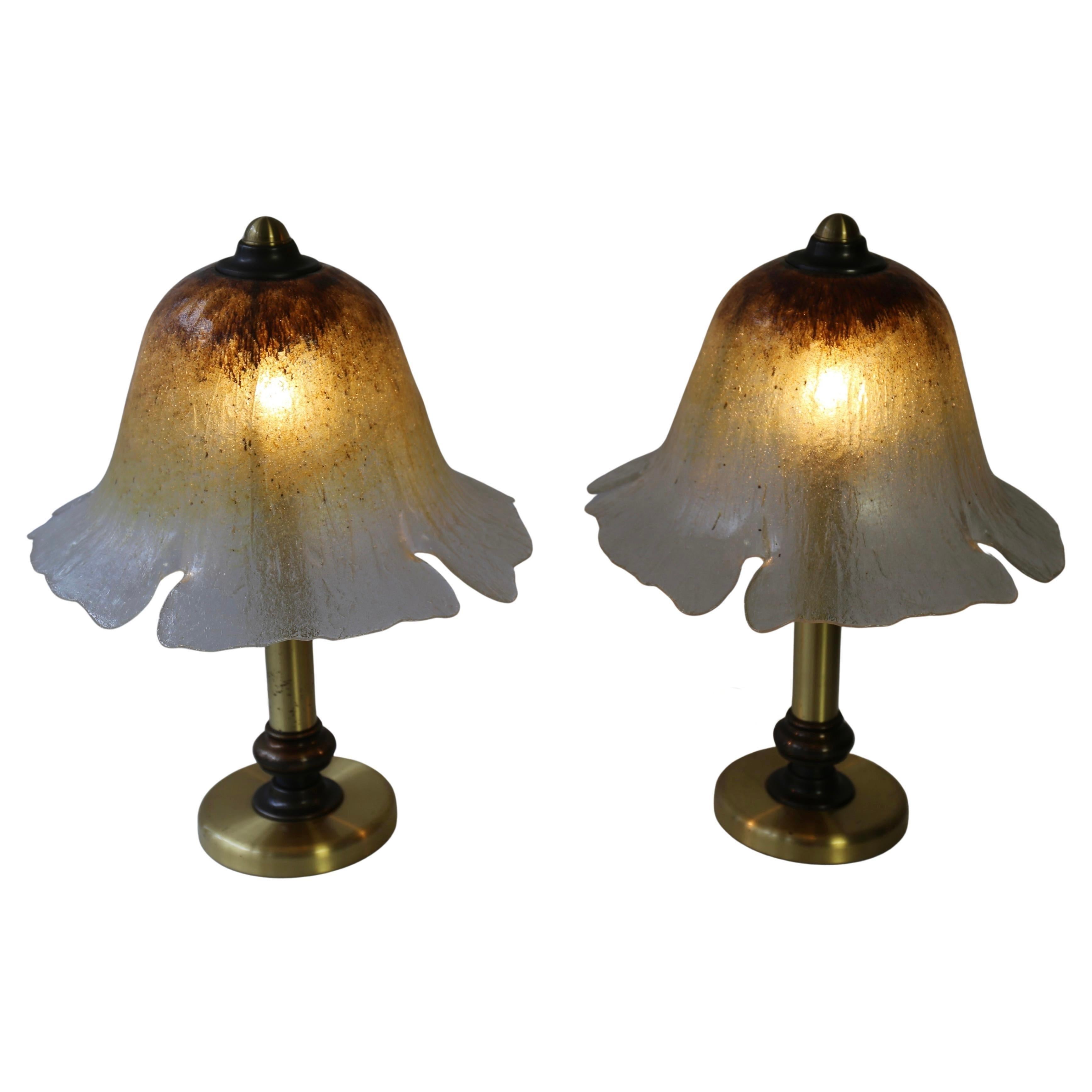 Zwei Classic Pilzlampen aus Eisglas im Zustand „Gut“ im Angebot in Antwerp, BE